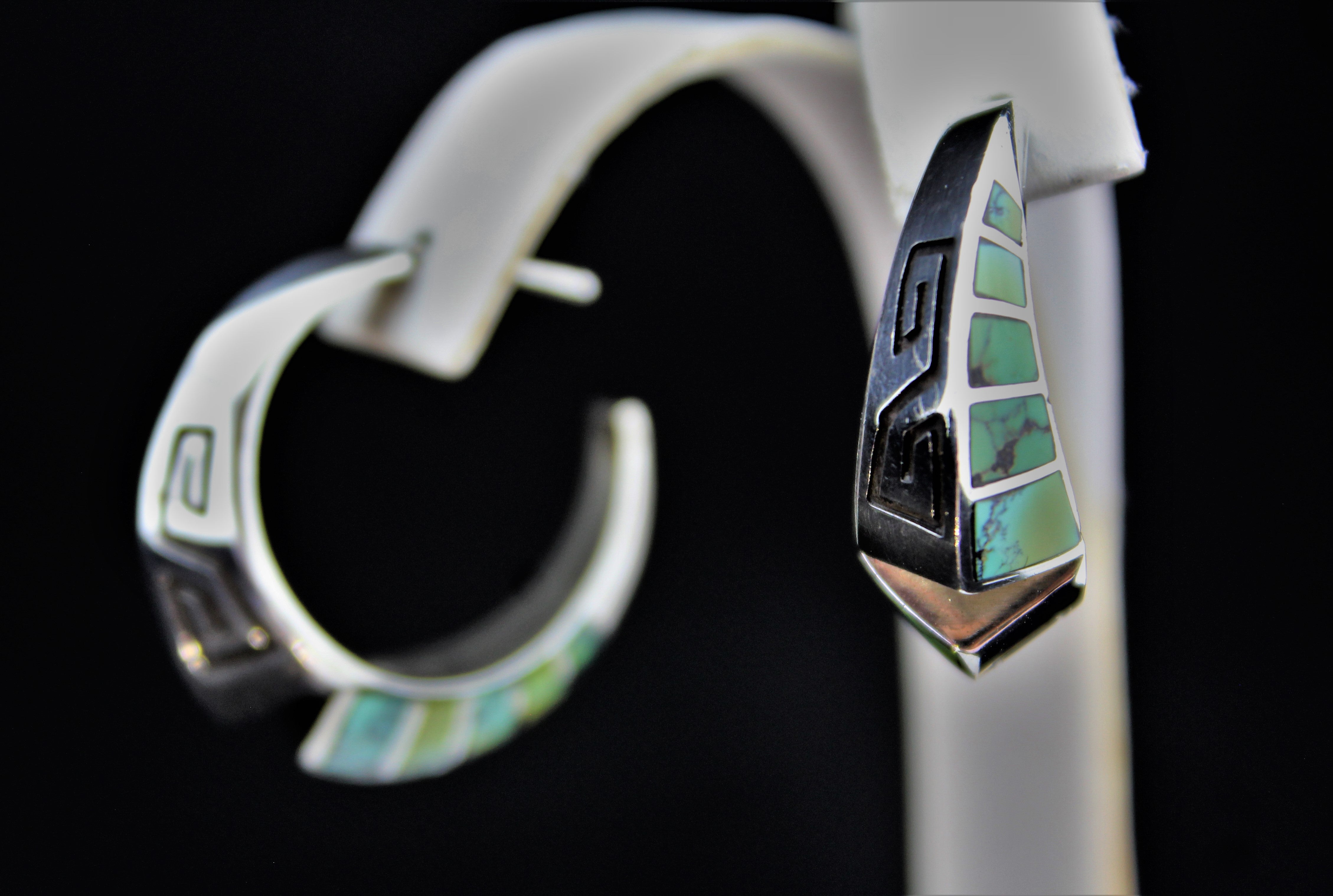 Sterling Silver Turquoise Inlay Earrings