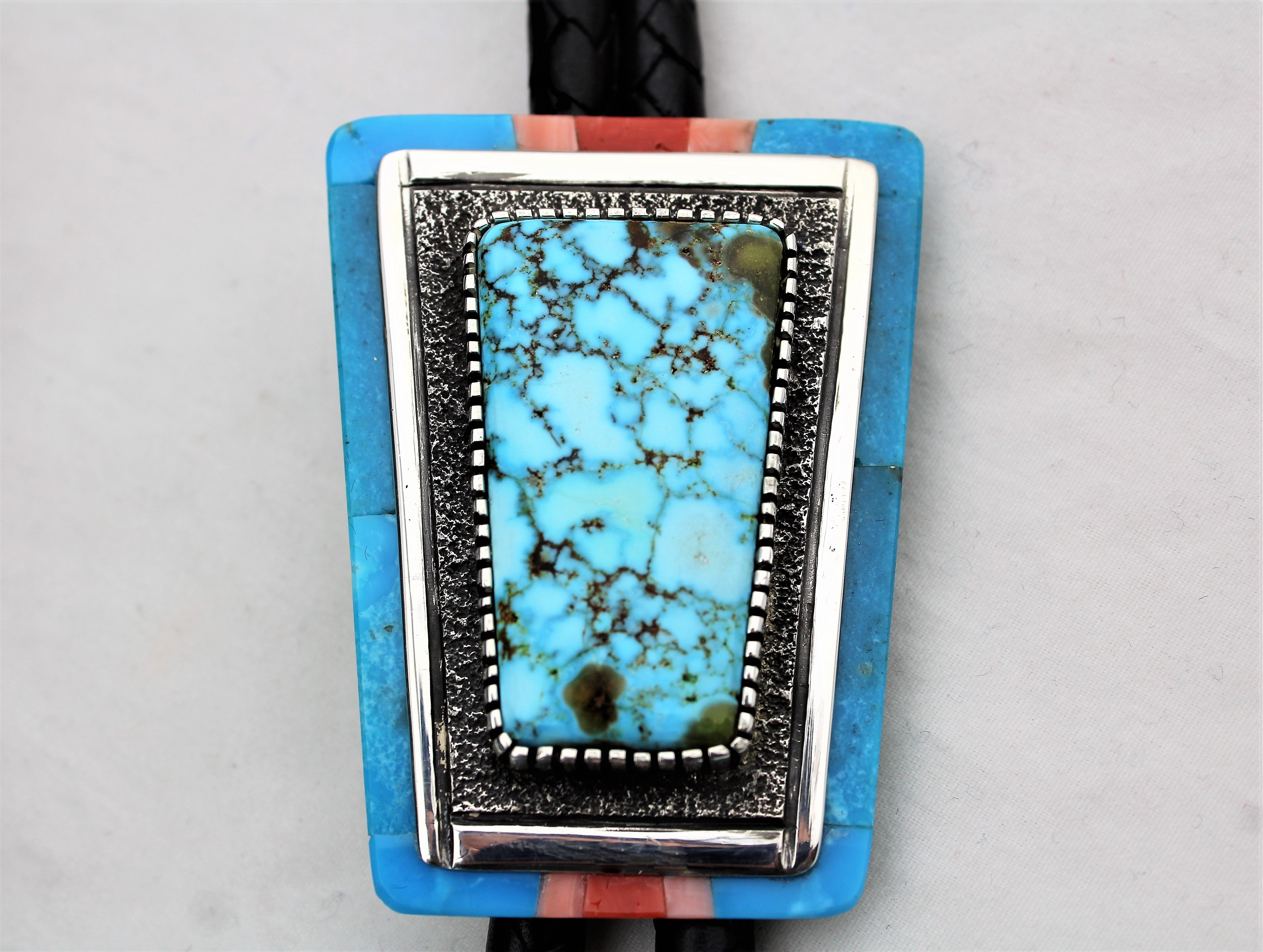 Jack Tom Inlay Turquoise Bolo Tie