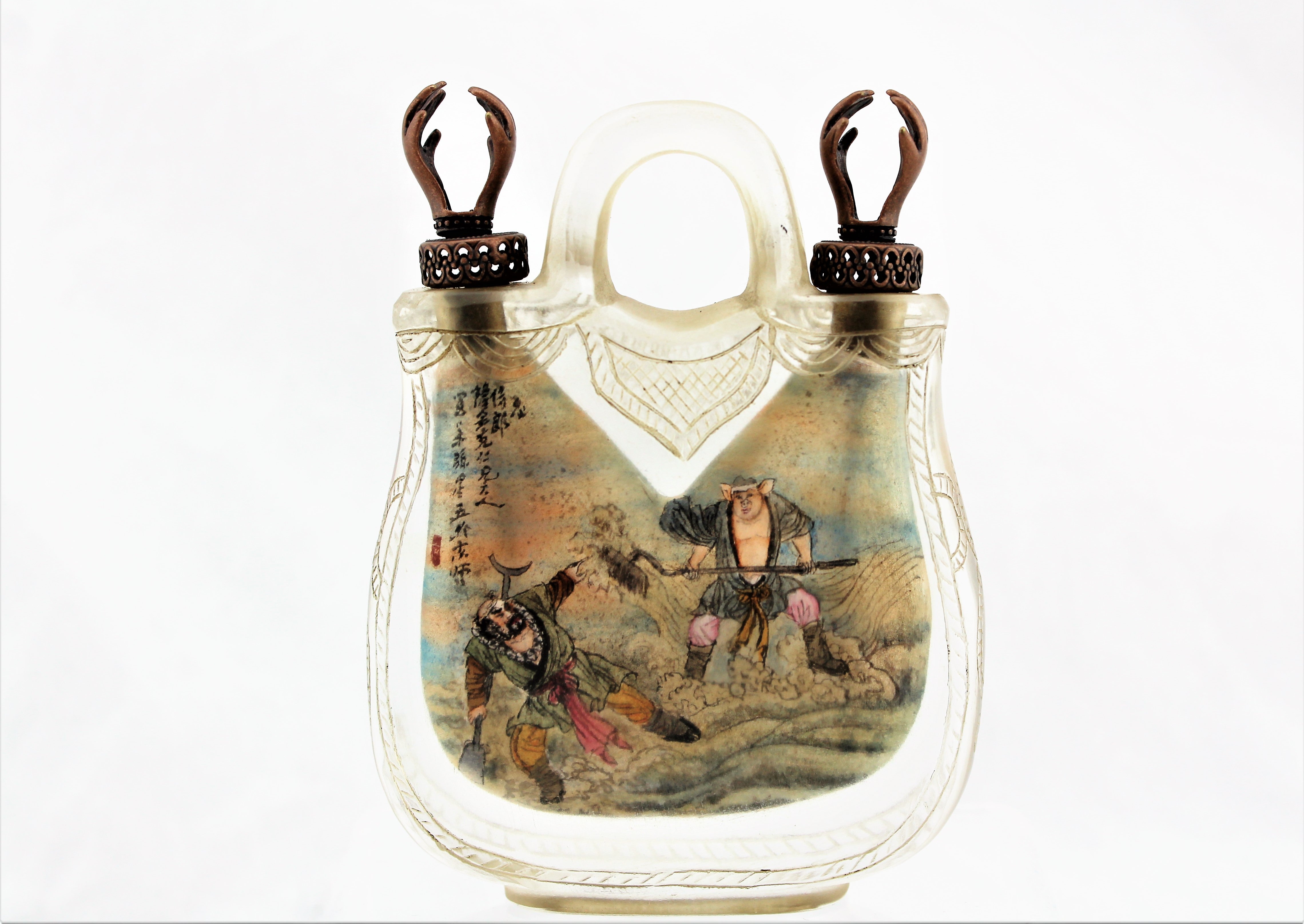 Reverse Painted Peking Glass Snuff Bottle