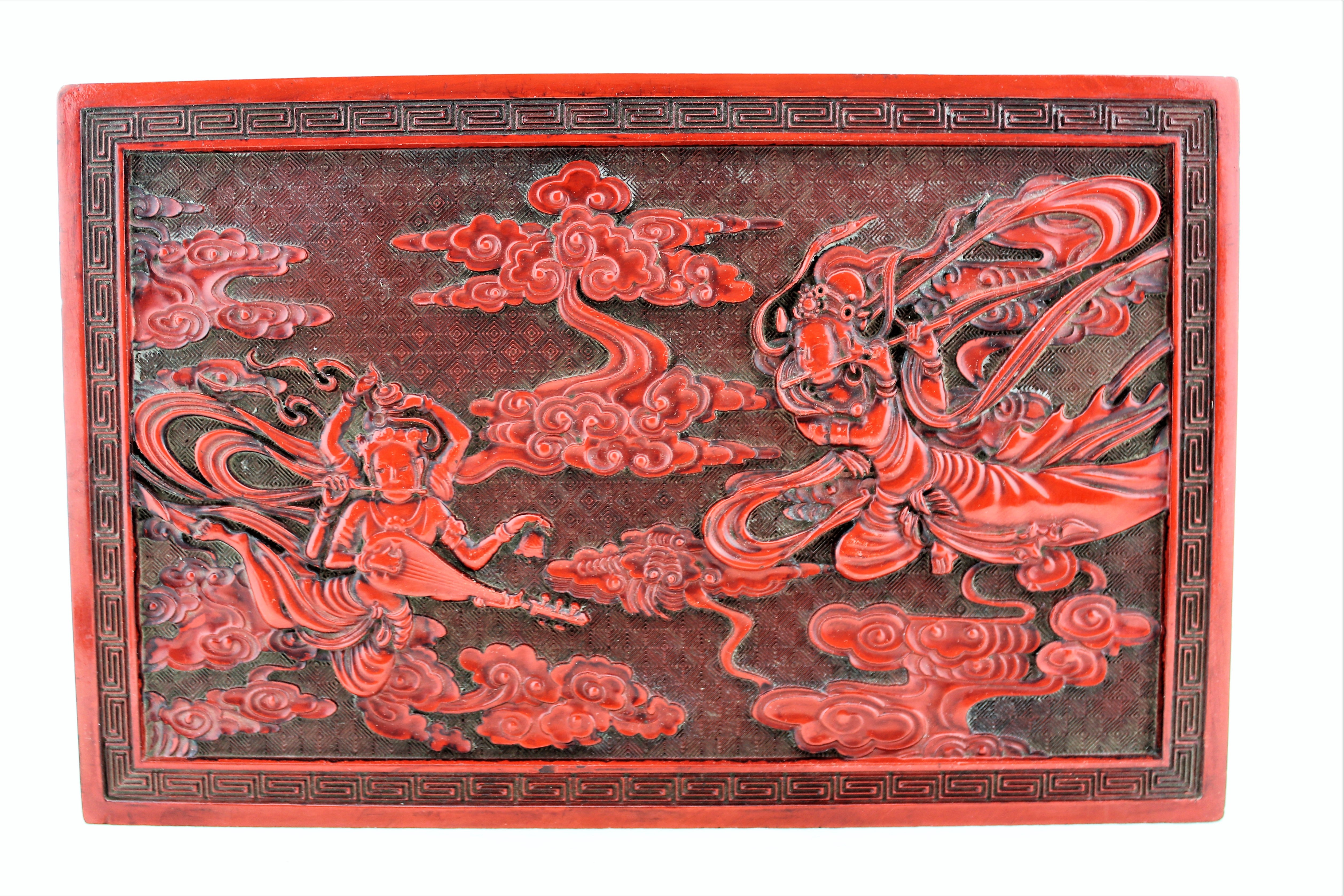 Carved Cinnabar Box