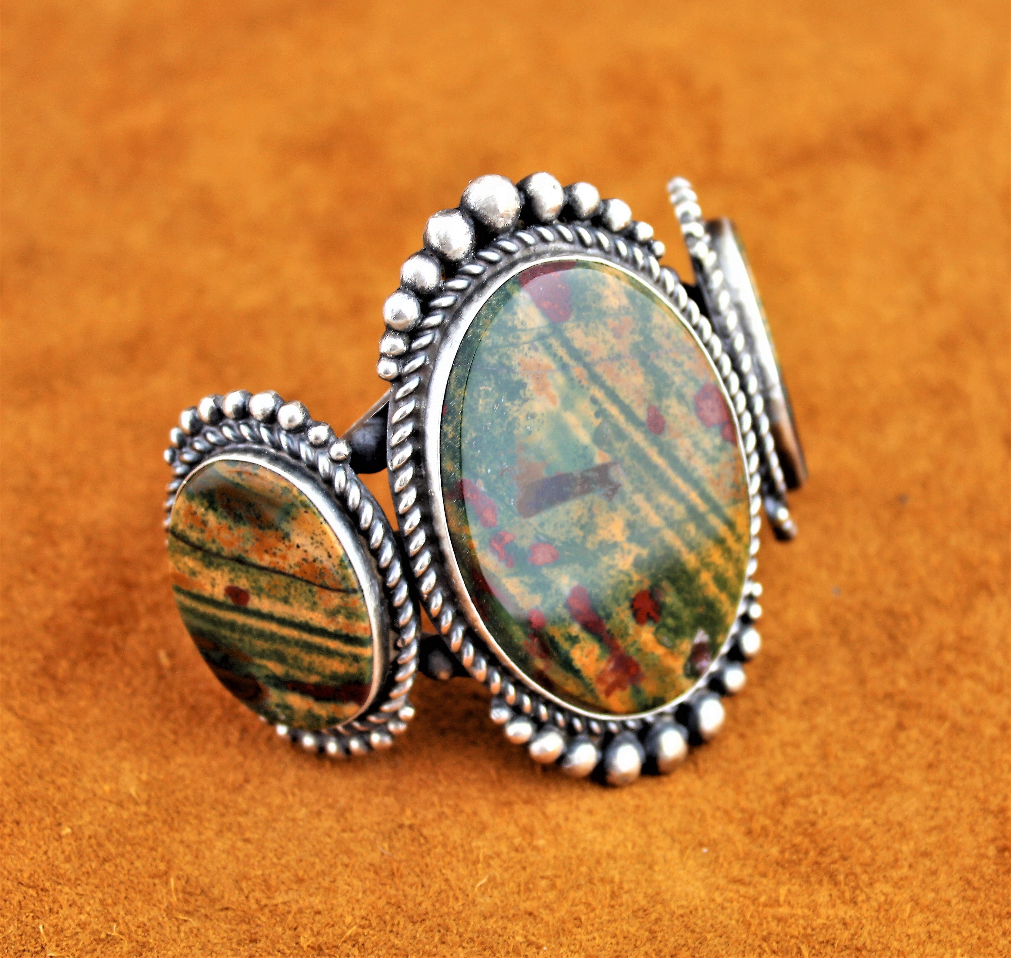 Sam Edsitty Bloodstone Sterling Bracelet