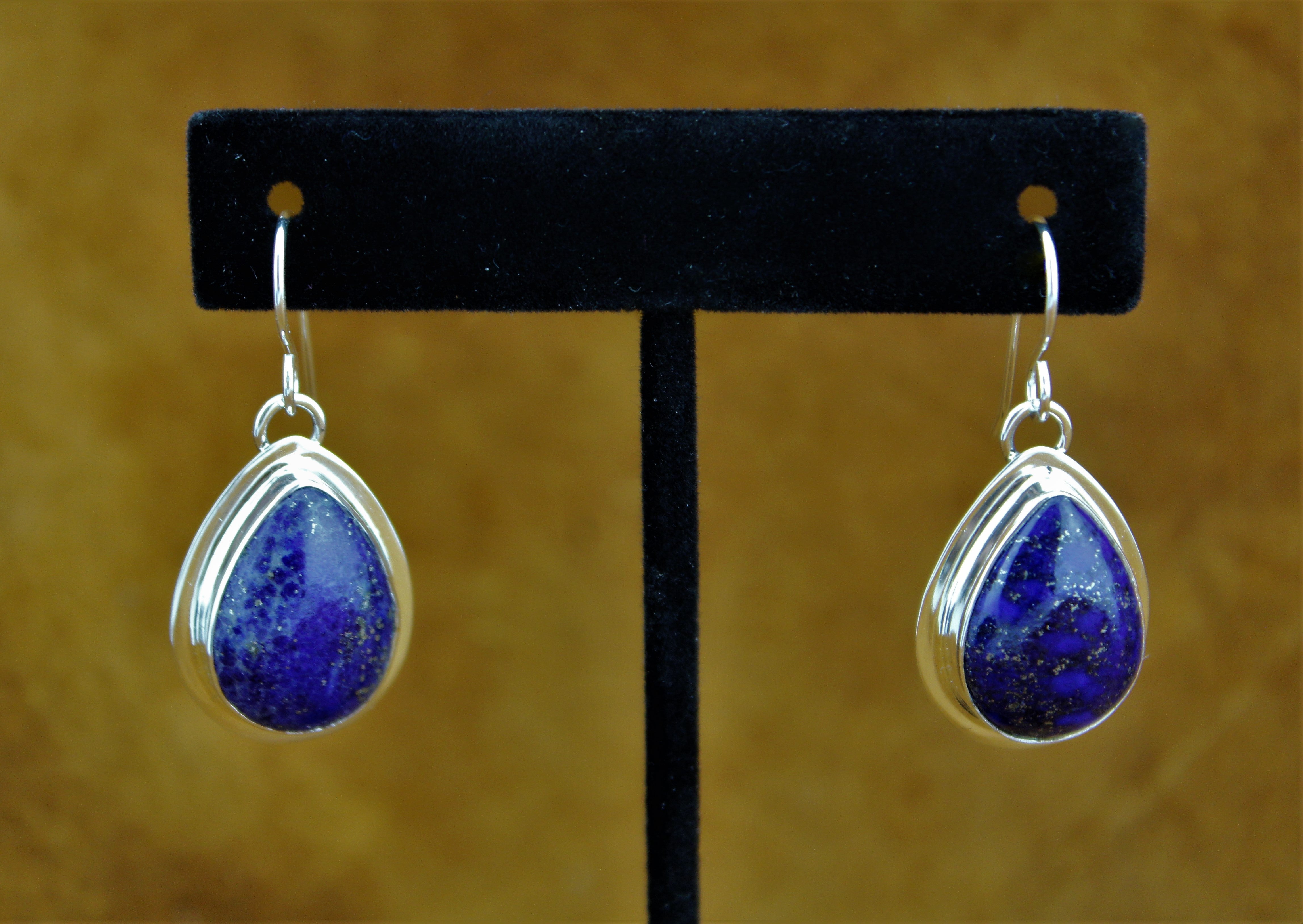 Marita Jackson Sterling Lapis Earrings