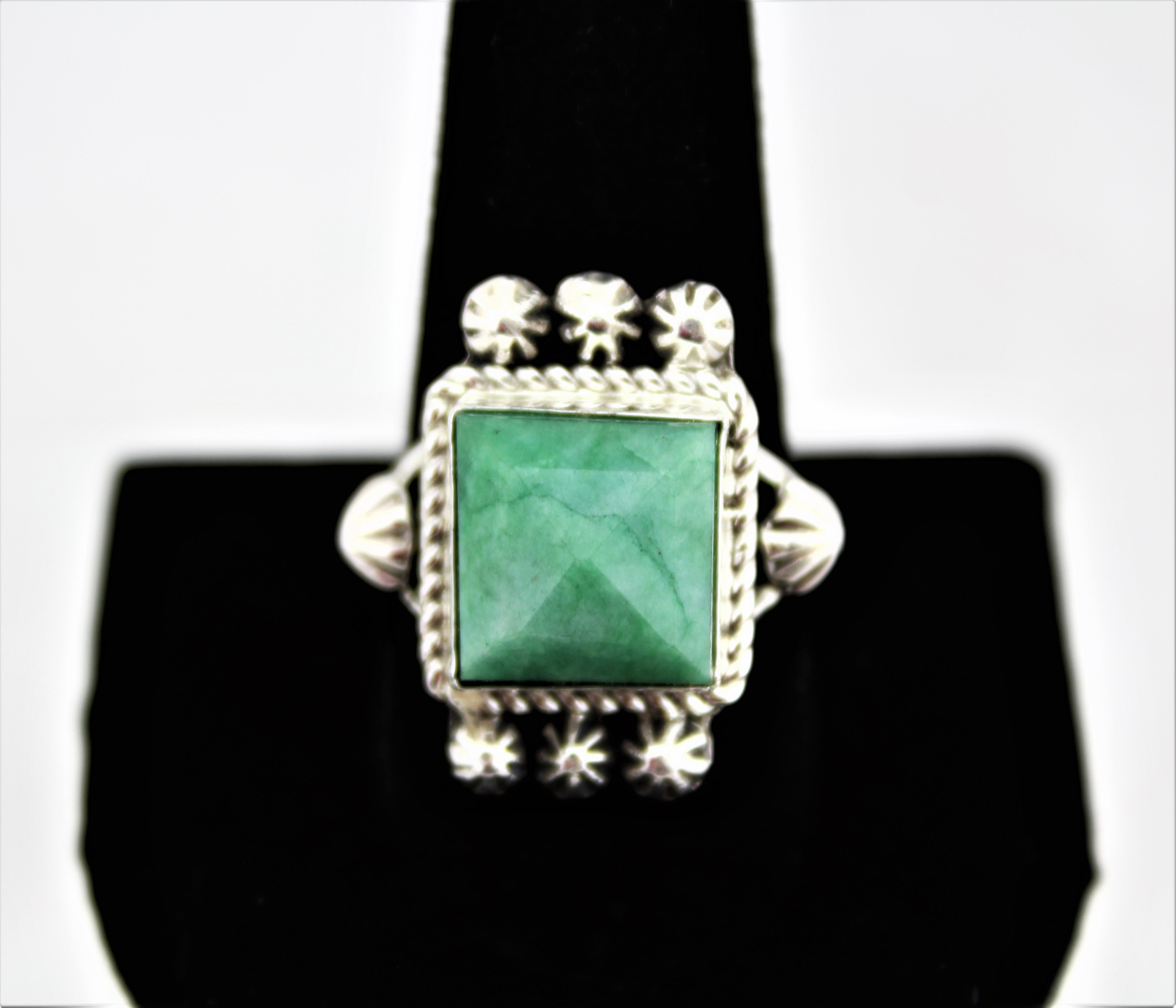 Emerald Sterling Silver Ring