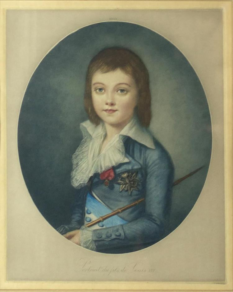 Etching on Paper Medallion Portrait of Son of Louis XVI by Alexandre Kucharski