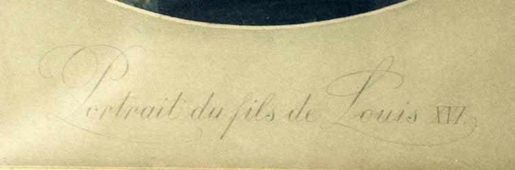 Etching on Paper Medallion Portrait of Son of Louis XVI by Alexandre Kucharski