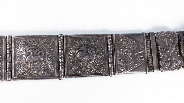 Antique Old Silver Arapatti Indian Tribal Belt