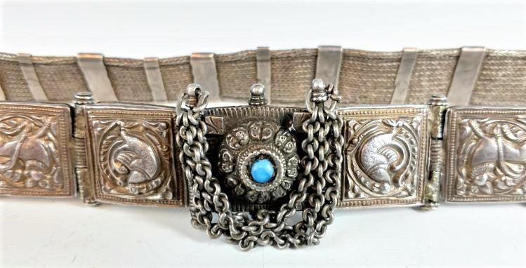 Antique Old Silver Tamil Nadu Arapatti Belt