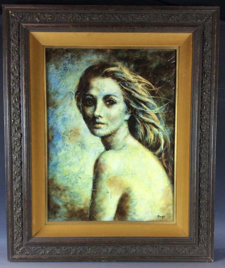 Original Oil on Board Female Portrait