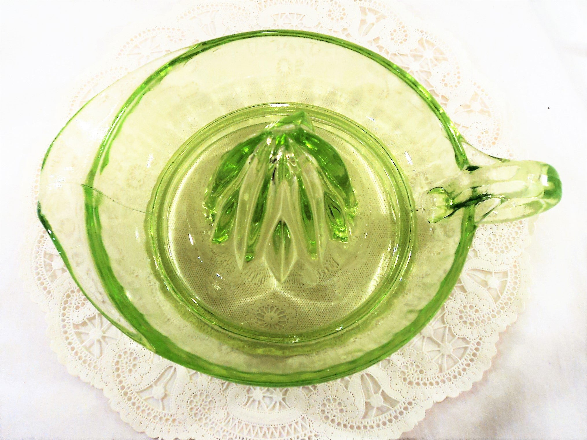 Vaseline Glass Citrus Juicer