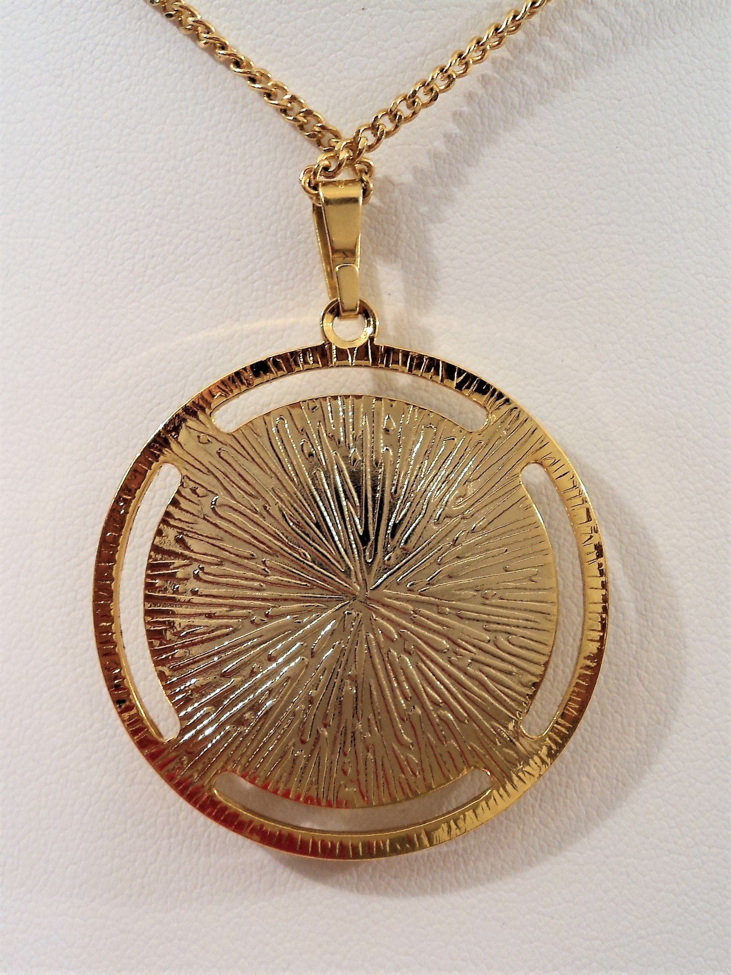 Vintage 24K Gold Foil Inlay Damascene Necklace