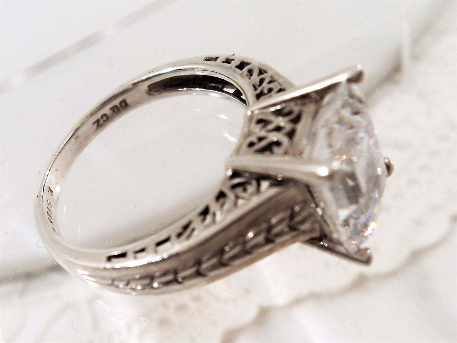 Vintage Sterling Silver and Cubic Zirconia Ring