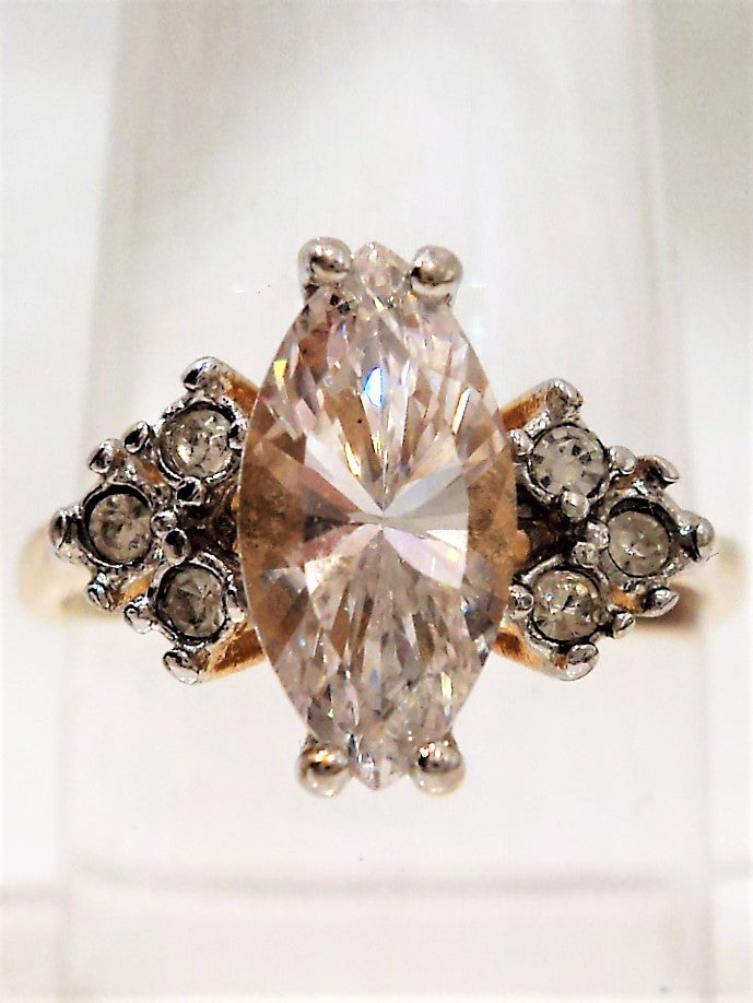 Gold Over Sterling Silver Cubic Zirconia Ring