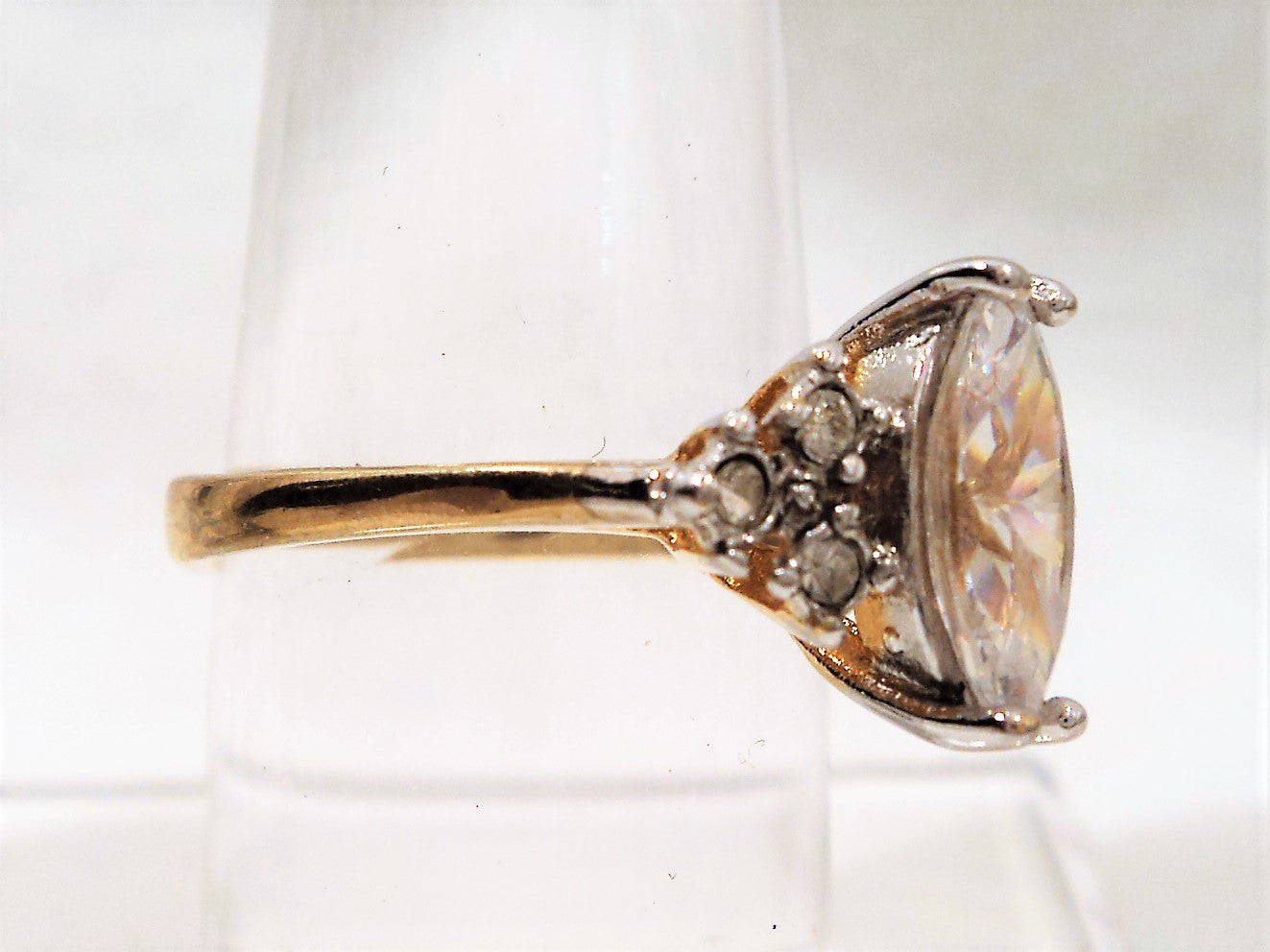 Gold Over Sterling Silver Cubic Zirconia Ring
