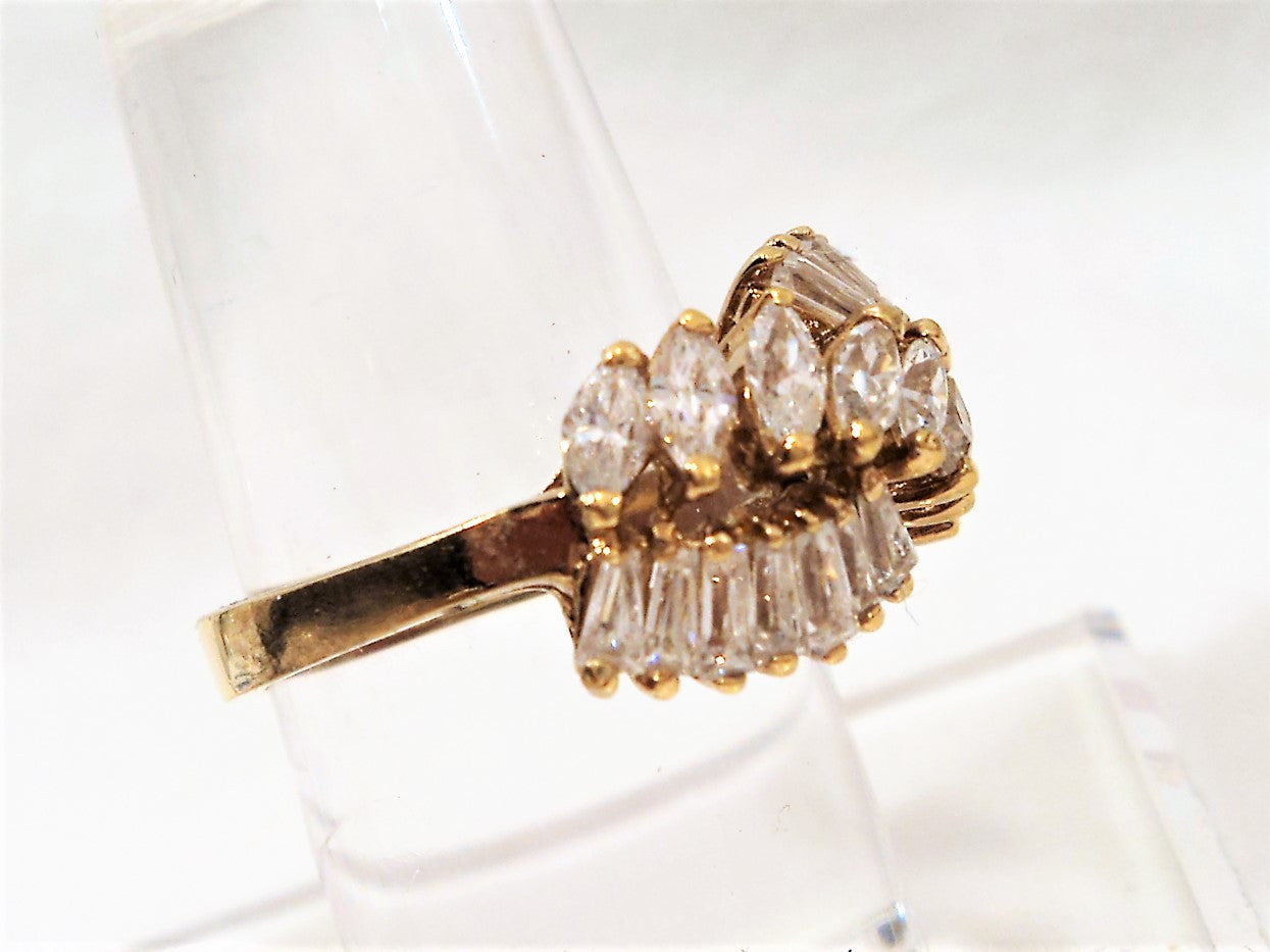 Gold Over Sterling Silver Cubic Zirconia Ring