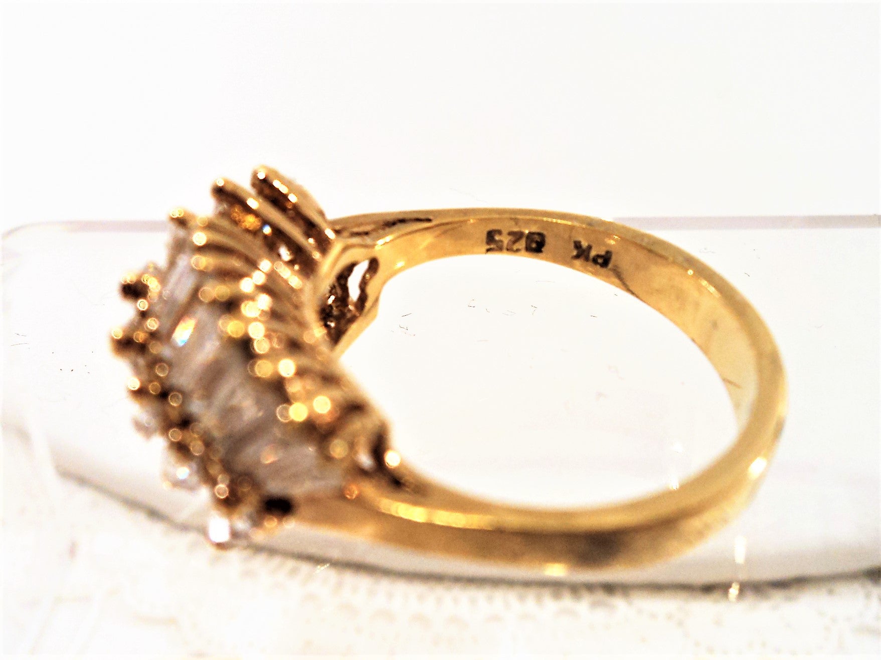 Gold Over Sterling Silver Cubic Zirconia Ring