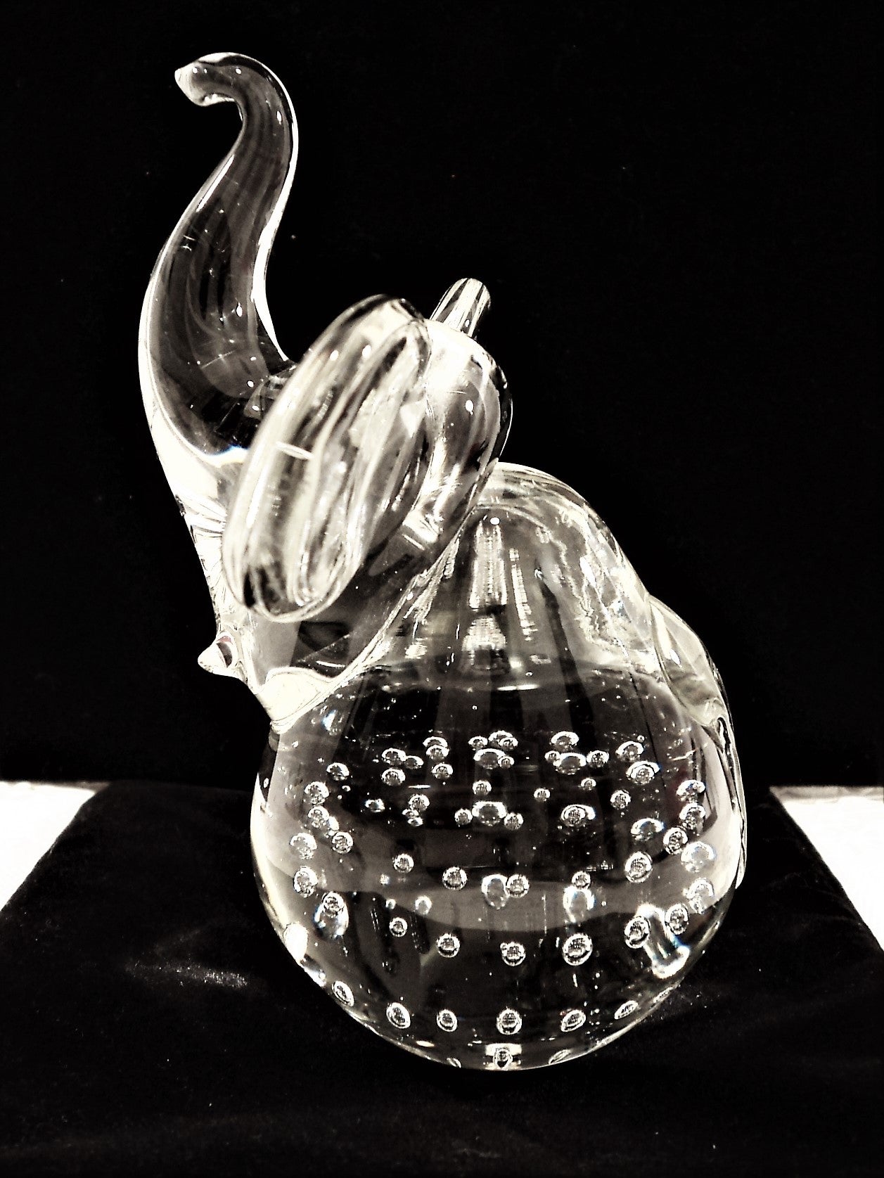 Vintage Control Bubble Art Glass Elephant