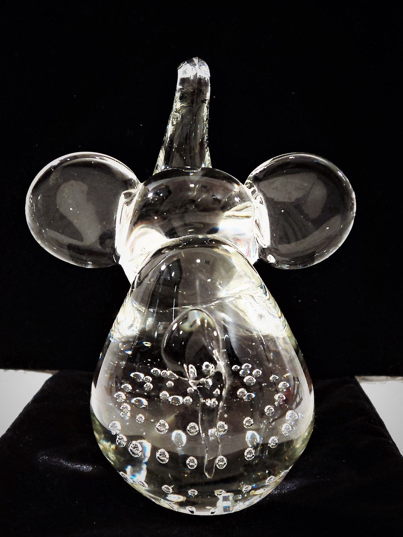 Vintage Control Bubble Art Glass Elephant
