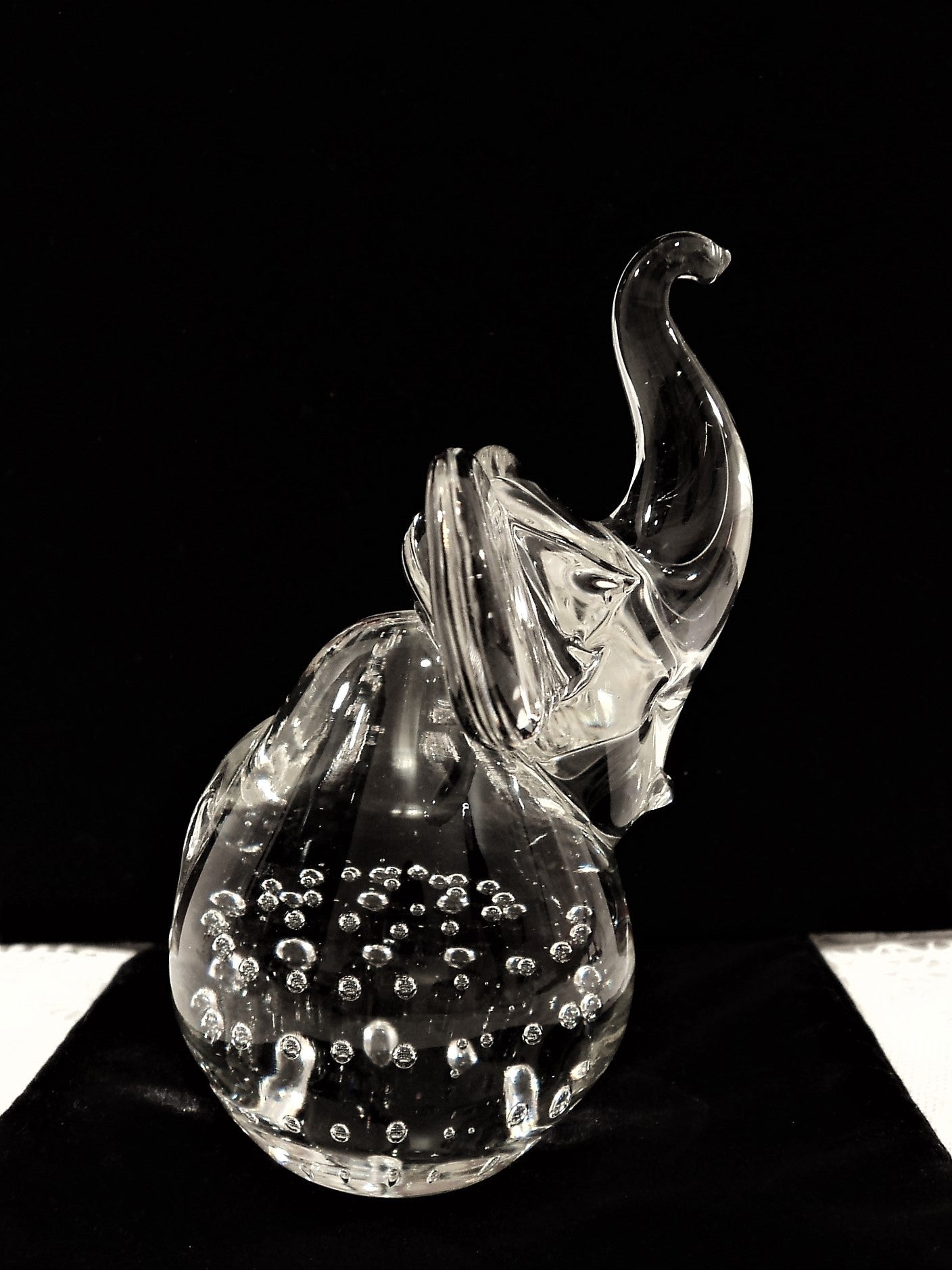 Vintage Control Bubble Art Glass Elephant
