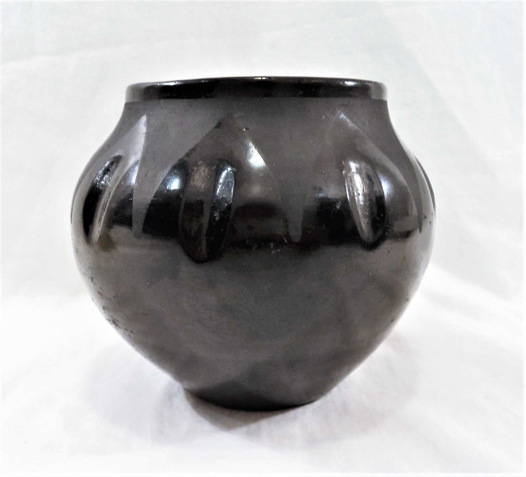San Ildefonso Pueblo Maria Martinez Black Pottery Vessel