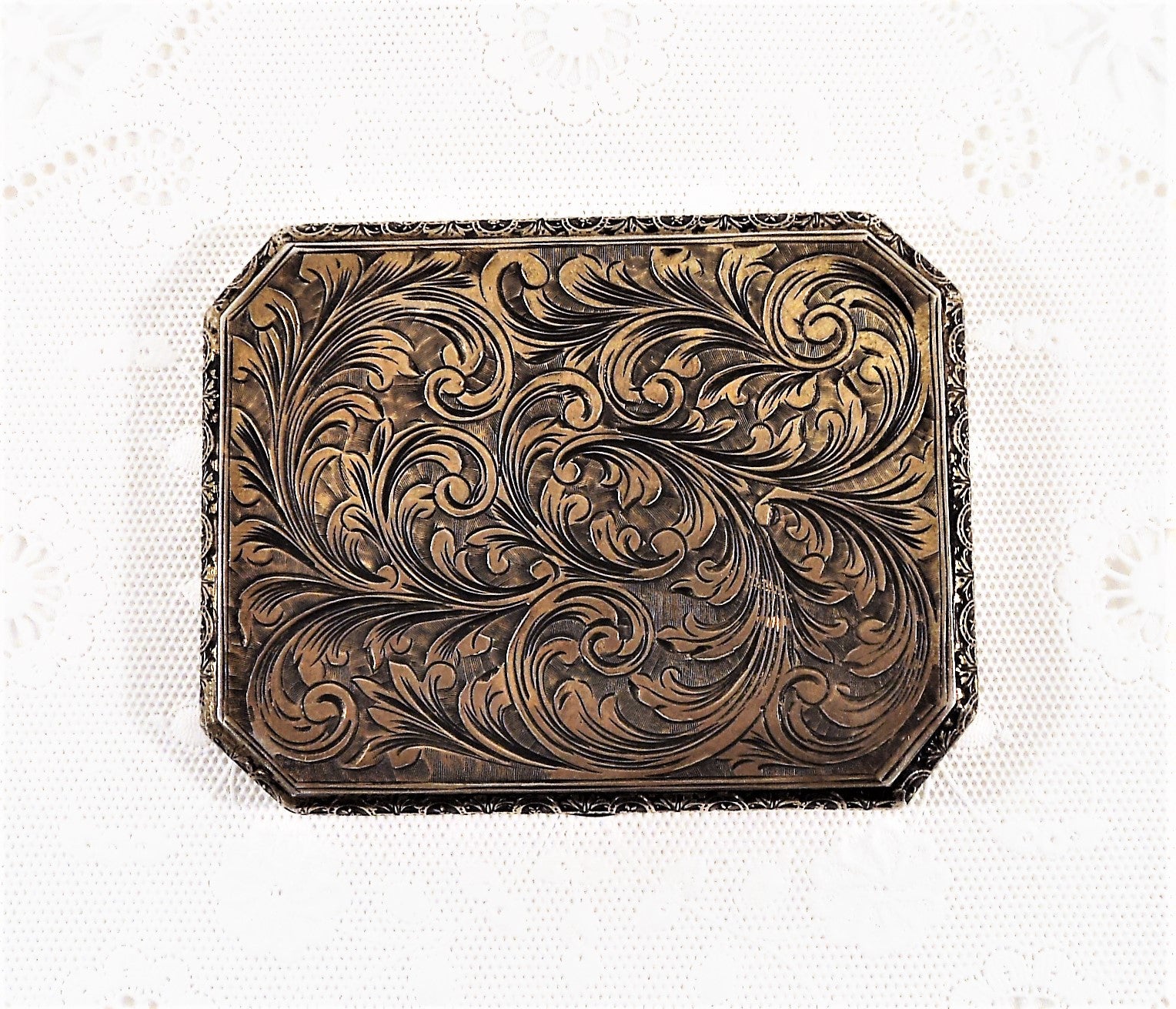 Italian Silver Hand-Painted Gilt and Enamel Compact