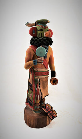 Signed Native American Hopi Parrot Kachina Doll Sculpture