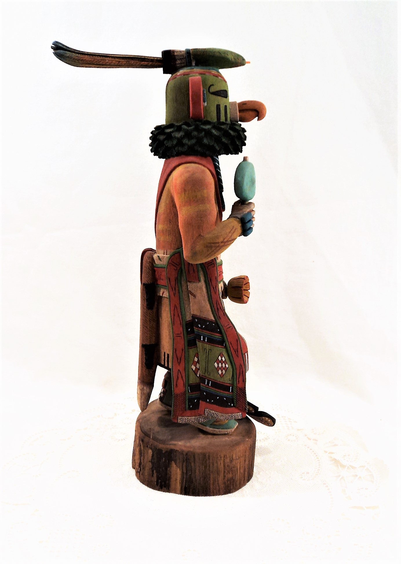 Signed Native American Hopi Parrot Kachina Doll Sculpture