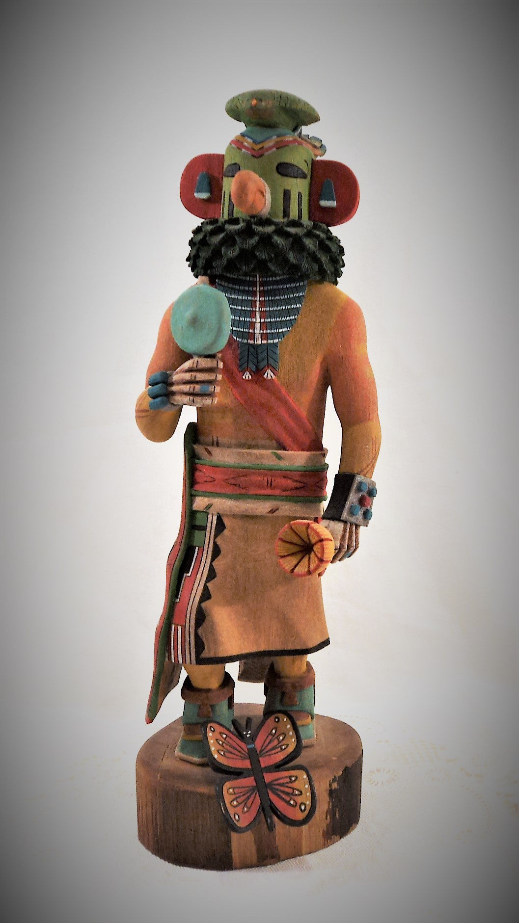 Signed Native American Hopi Parrot Kachina Doll Sculpture