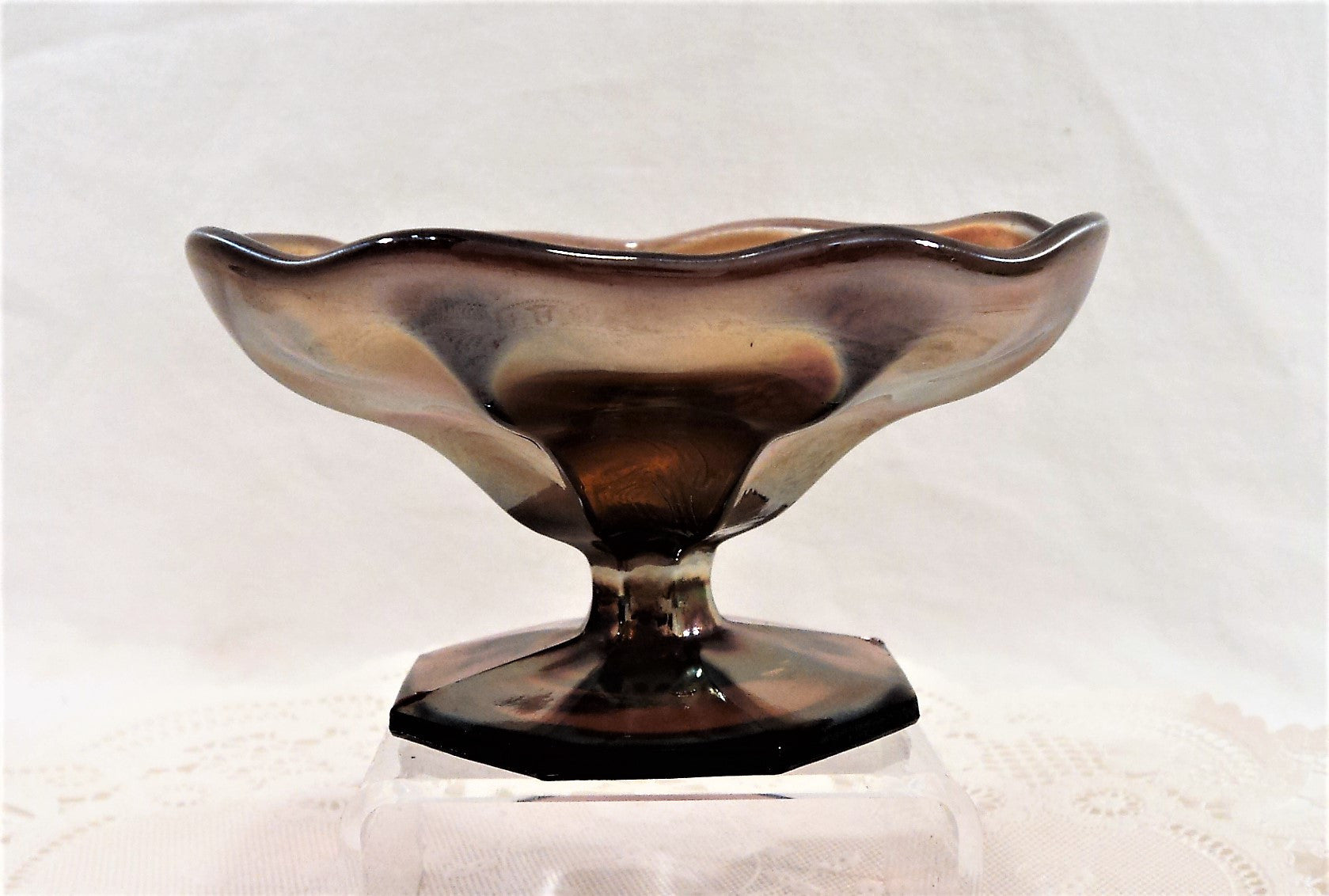 Fenton Amethyst Mini Compote Marigold Carnival Glass