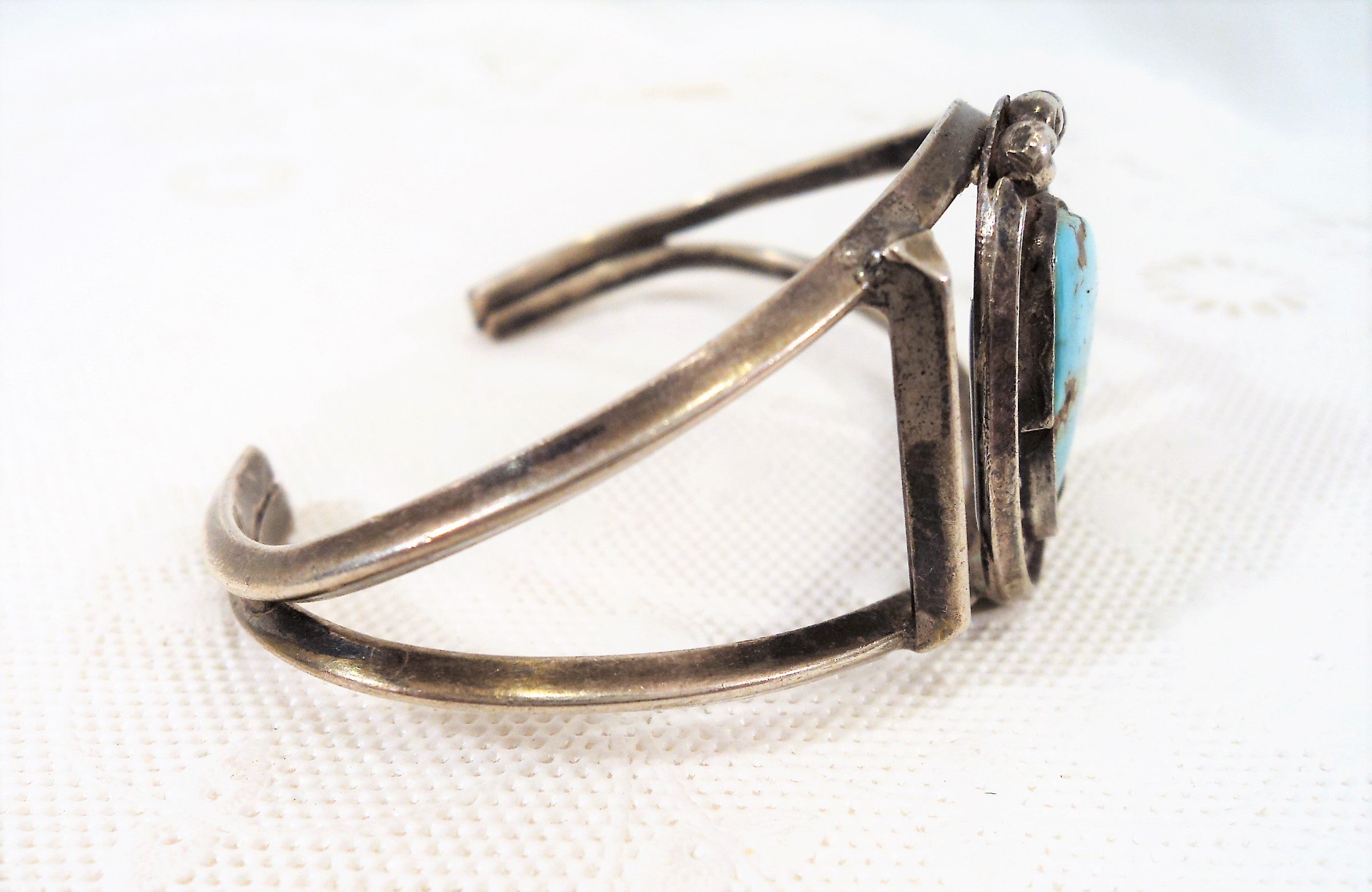 Vintage Native American Turquoise and Silver Cuff Bracelet