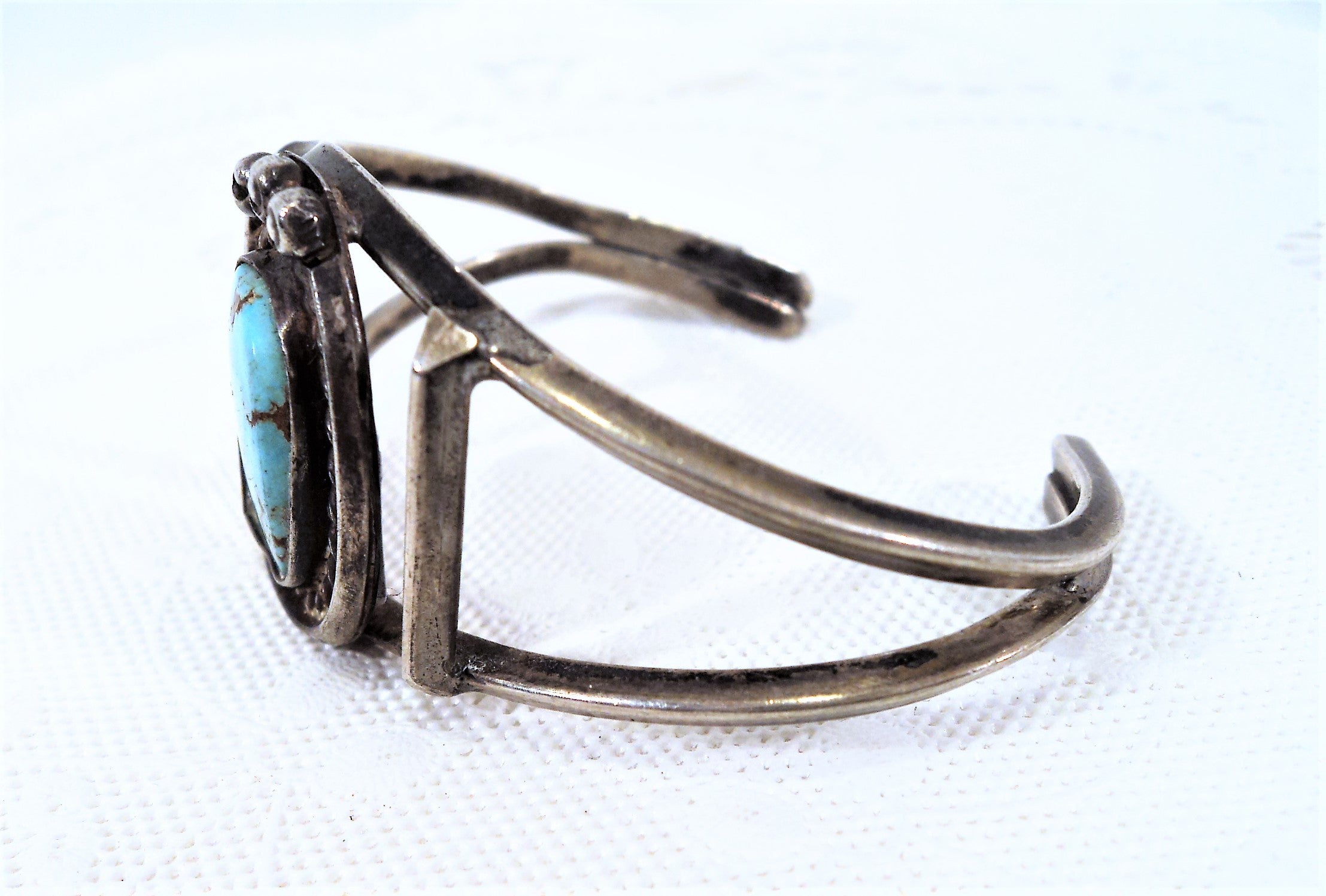 Vintage Native American Turquoise and Silver Cuff Bracelet