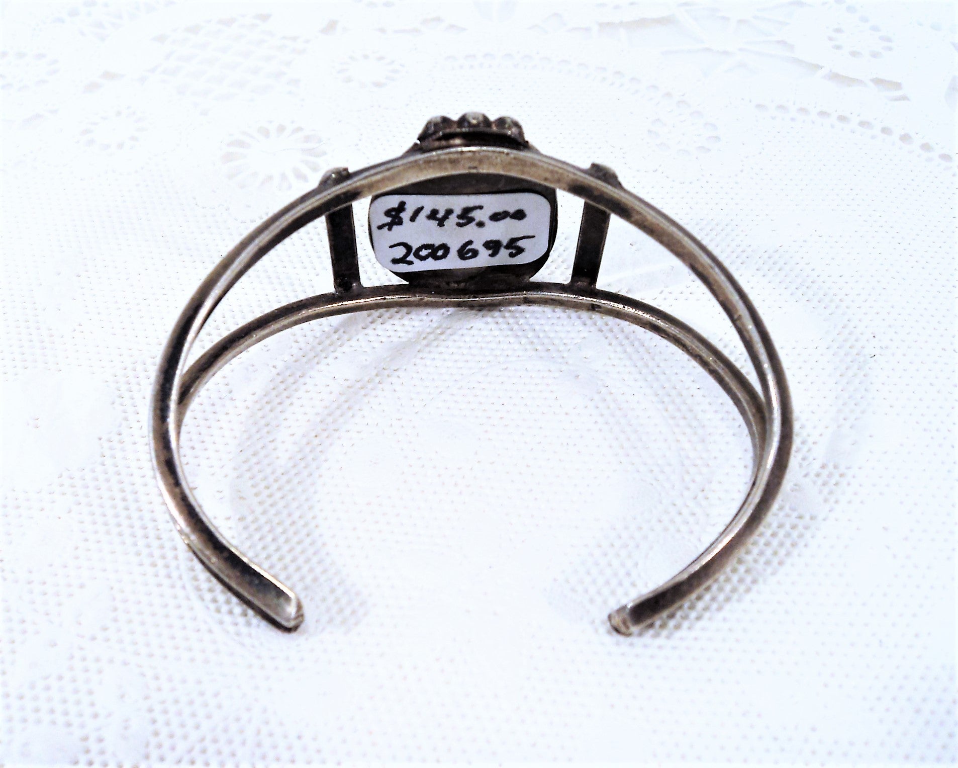 Vintage Native American Turquoise and Silver Cuff Bracelet