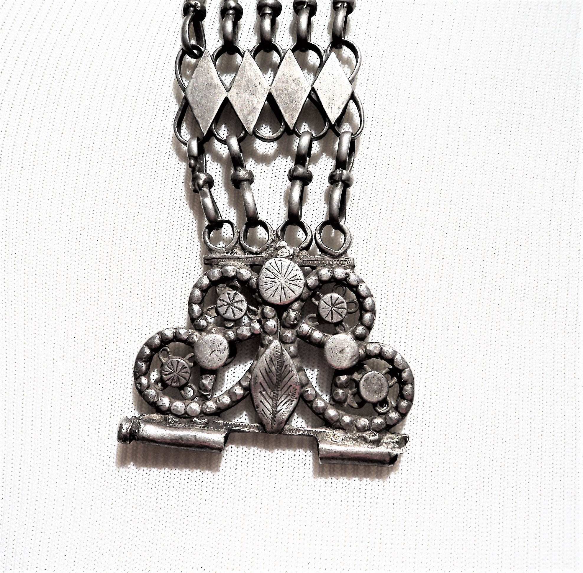 Antique Old Silver Tribal Bedouin Chain Link Belt