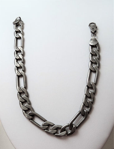 Vintage Flat Chain Link Sterling Silver Bracelet