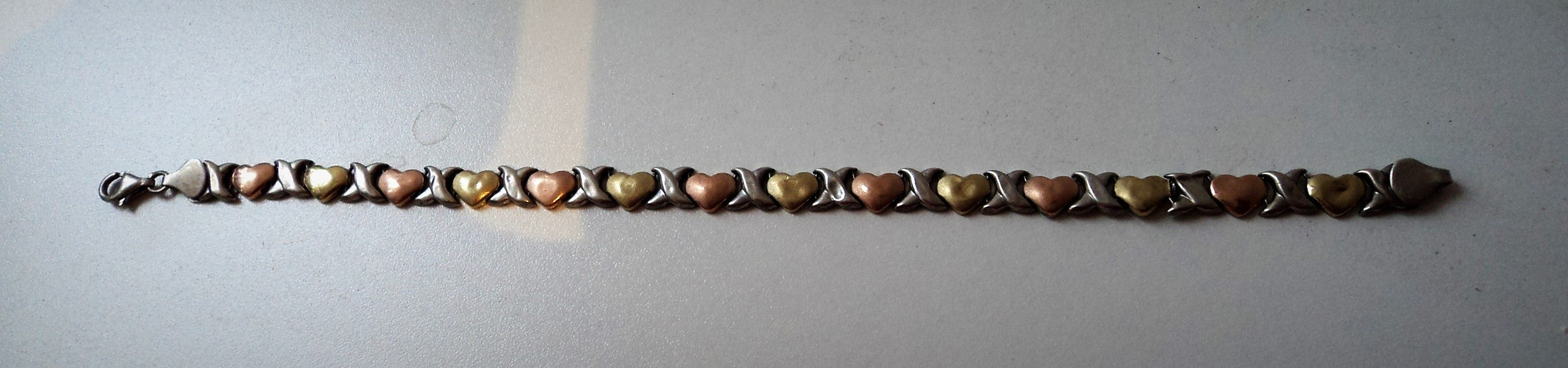 Vintage Turkish Hearts & Cross Sterling Silver Bracelet
