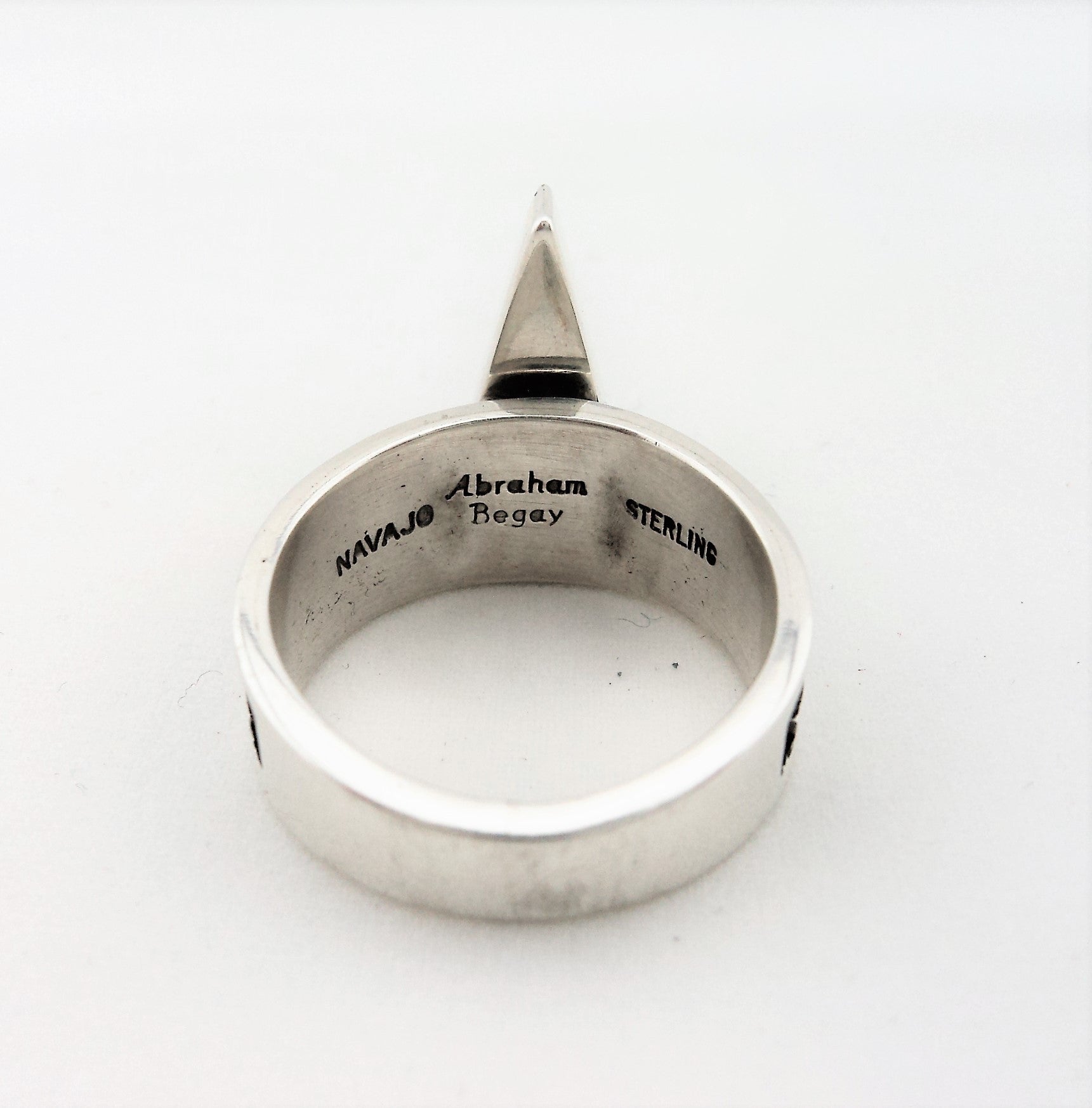 Abraham Begay Navajo Inlay Sterling Silver Ring