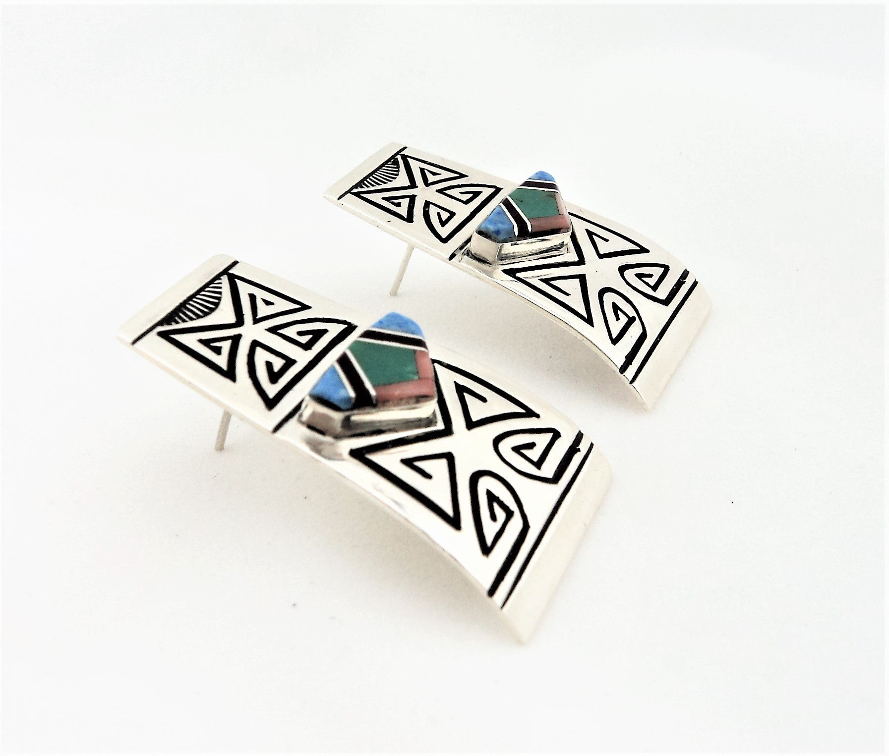 Abraham Begay Navajo Sterling Silver Earrings