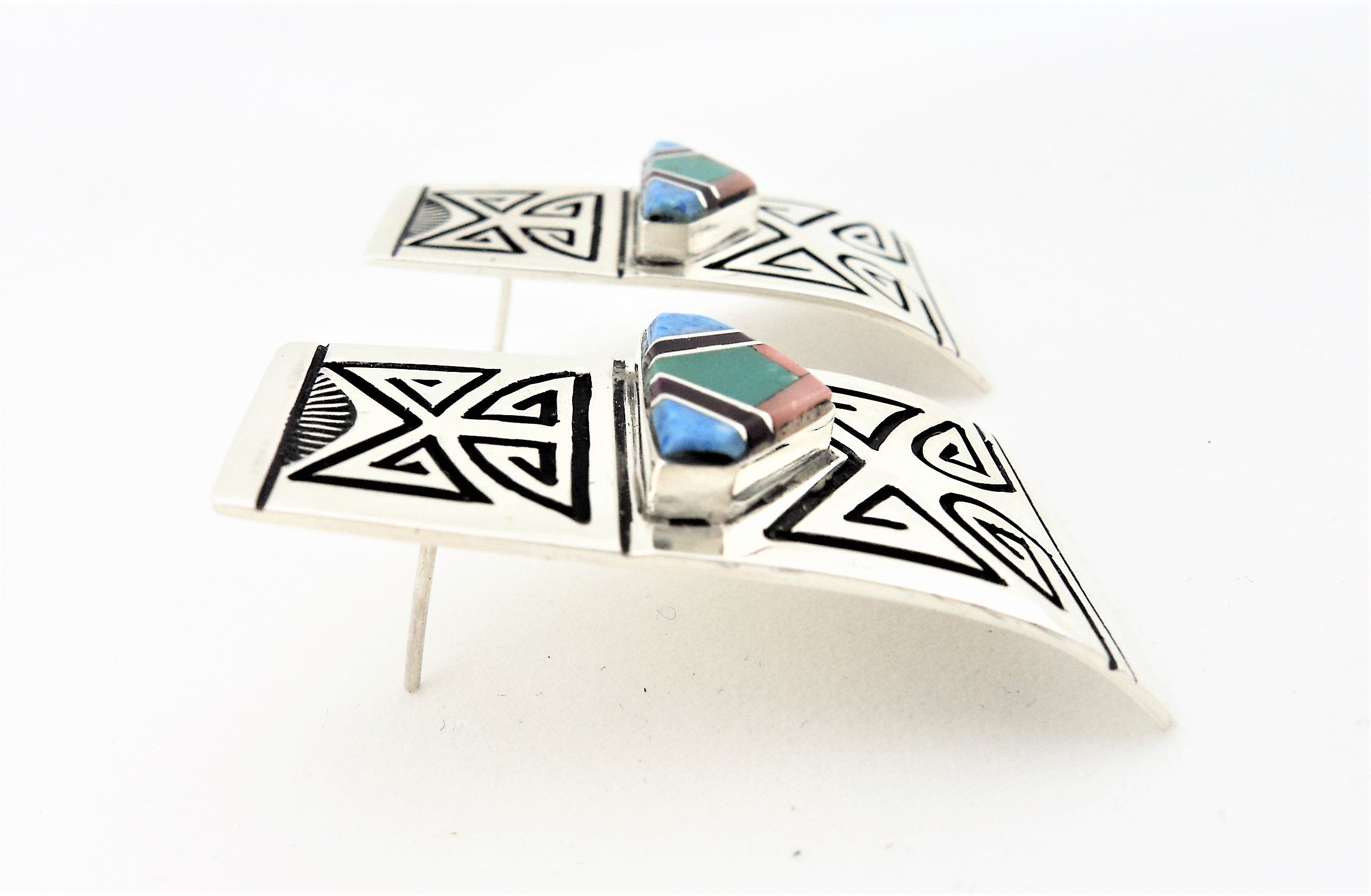 Abraham Begay Navajo Sterling Silver Earrings