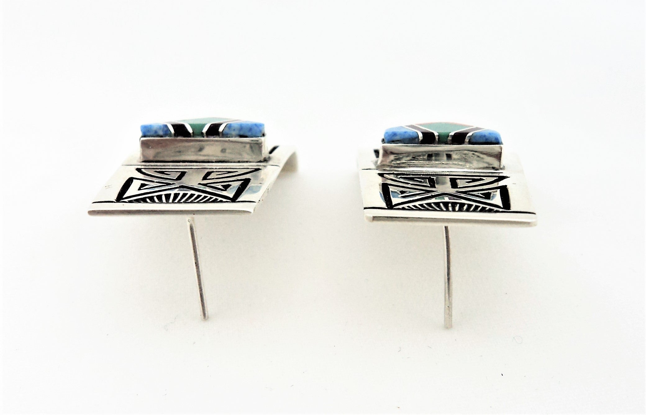 Abraham Begay Navajo Sterling Silver Earrings