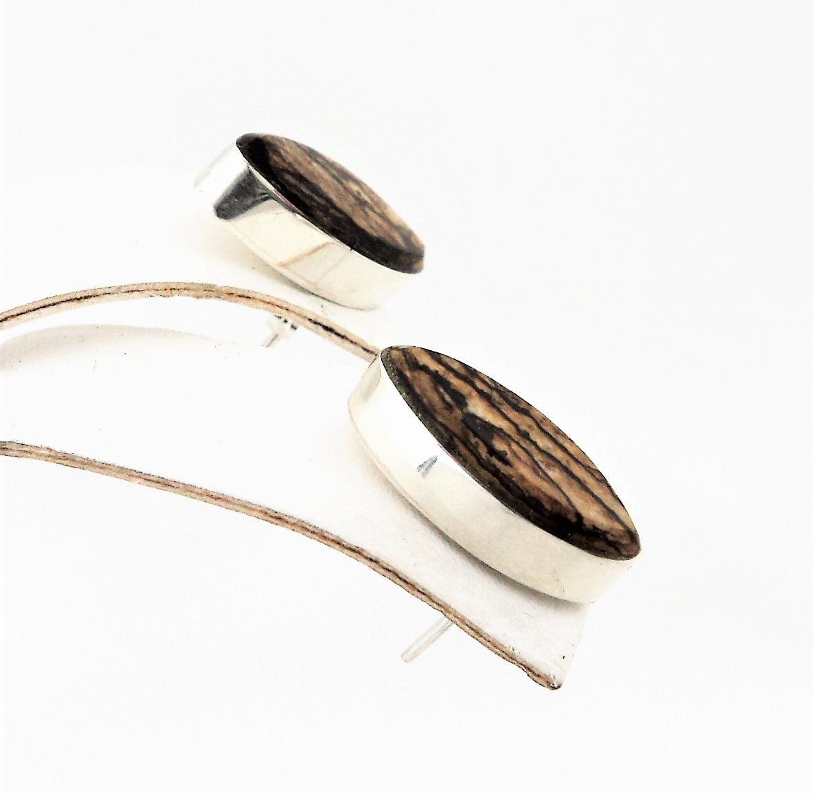 Abraham Begay Navajo Sterling Silver & Jasper Earrings