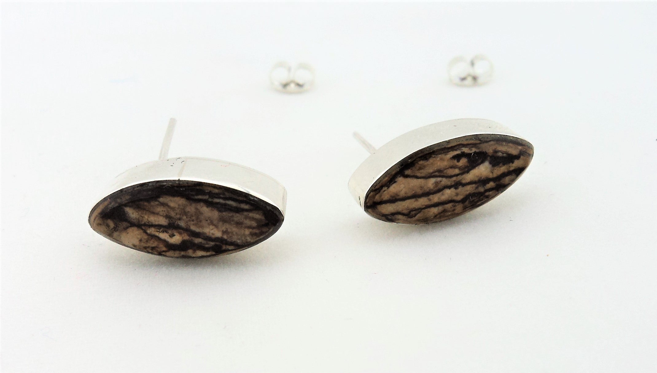 Abraham Begay Navajo Sterling Silver & Jasper Earrings