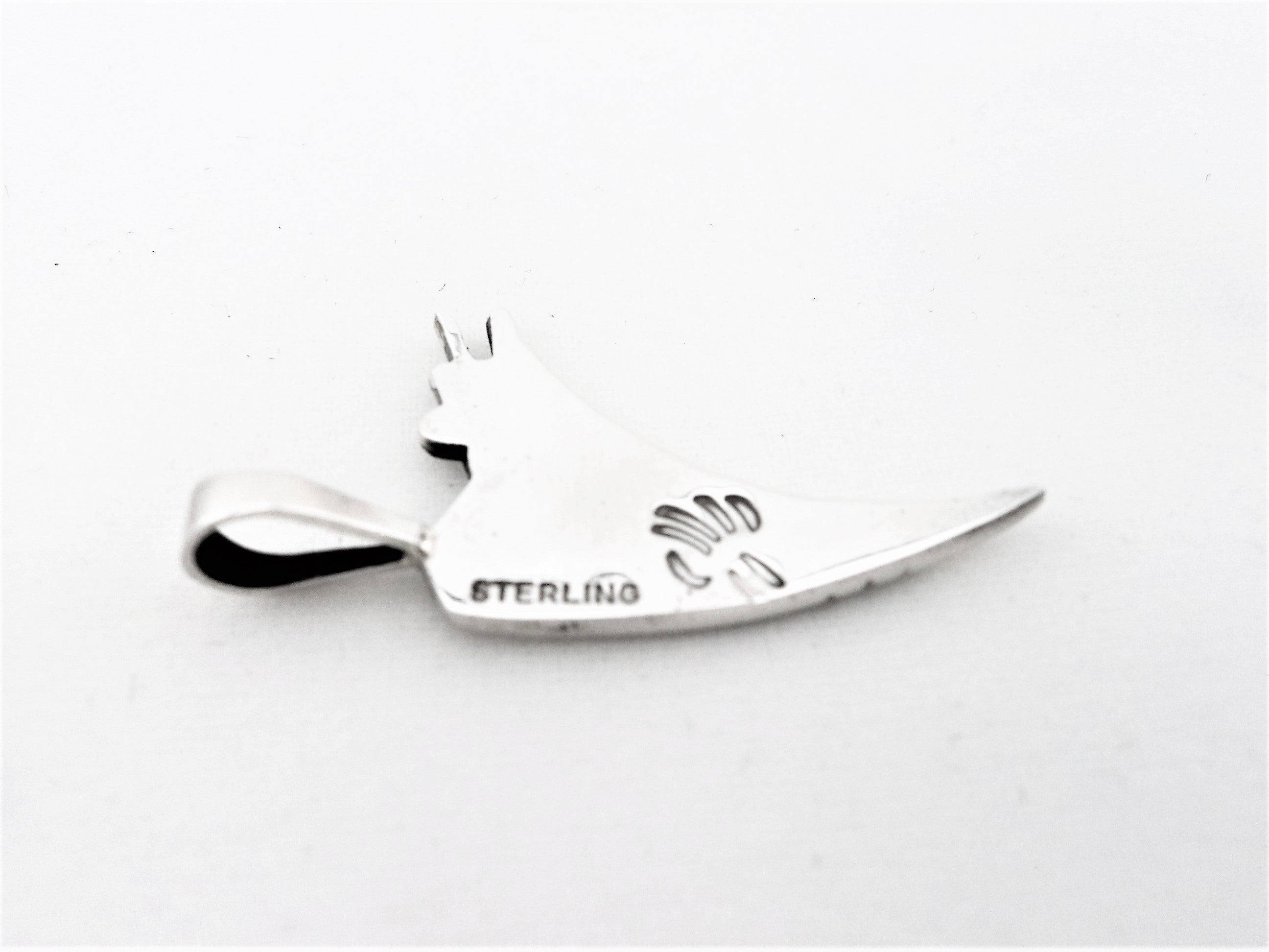 Hopi Sterling Silver Bear Overlay Pendant