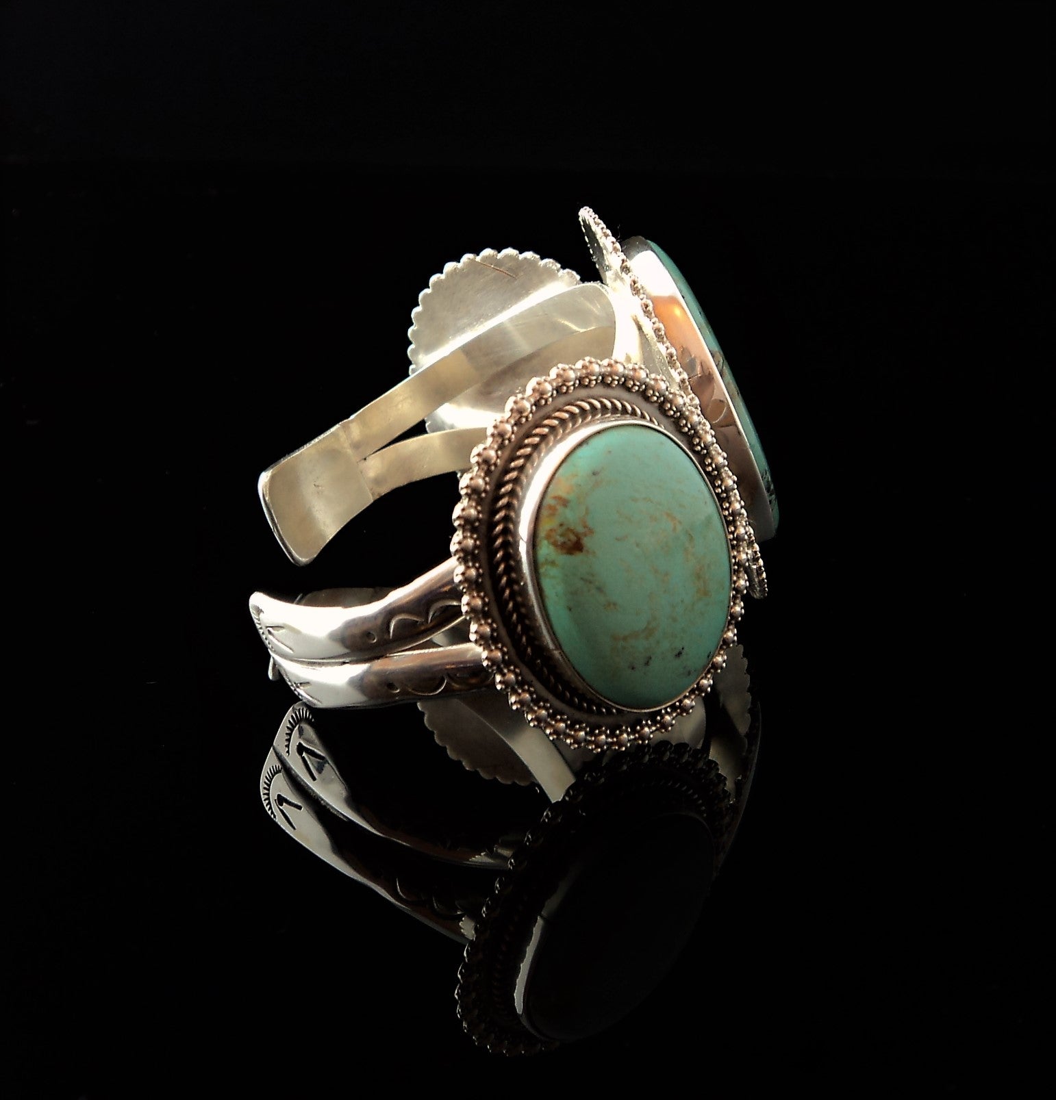 Native American Sterling Silver and Turquoise Cuff Bracelet