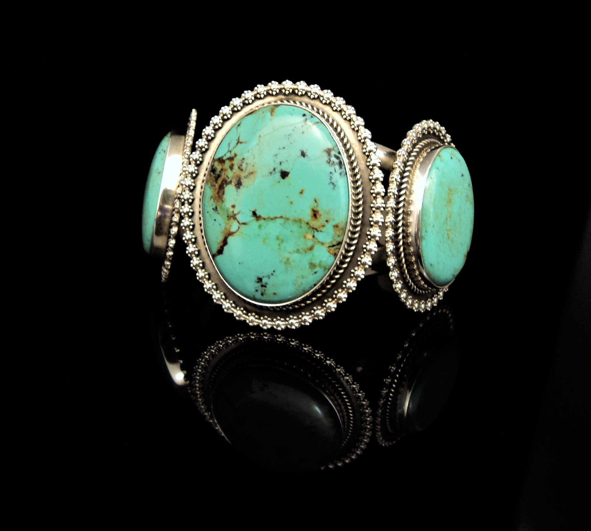 Native American Sterling Silver and Turquoise Cuff Bracelet