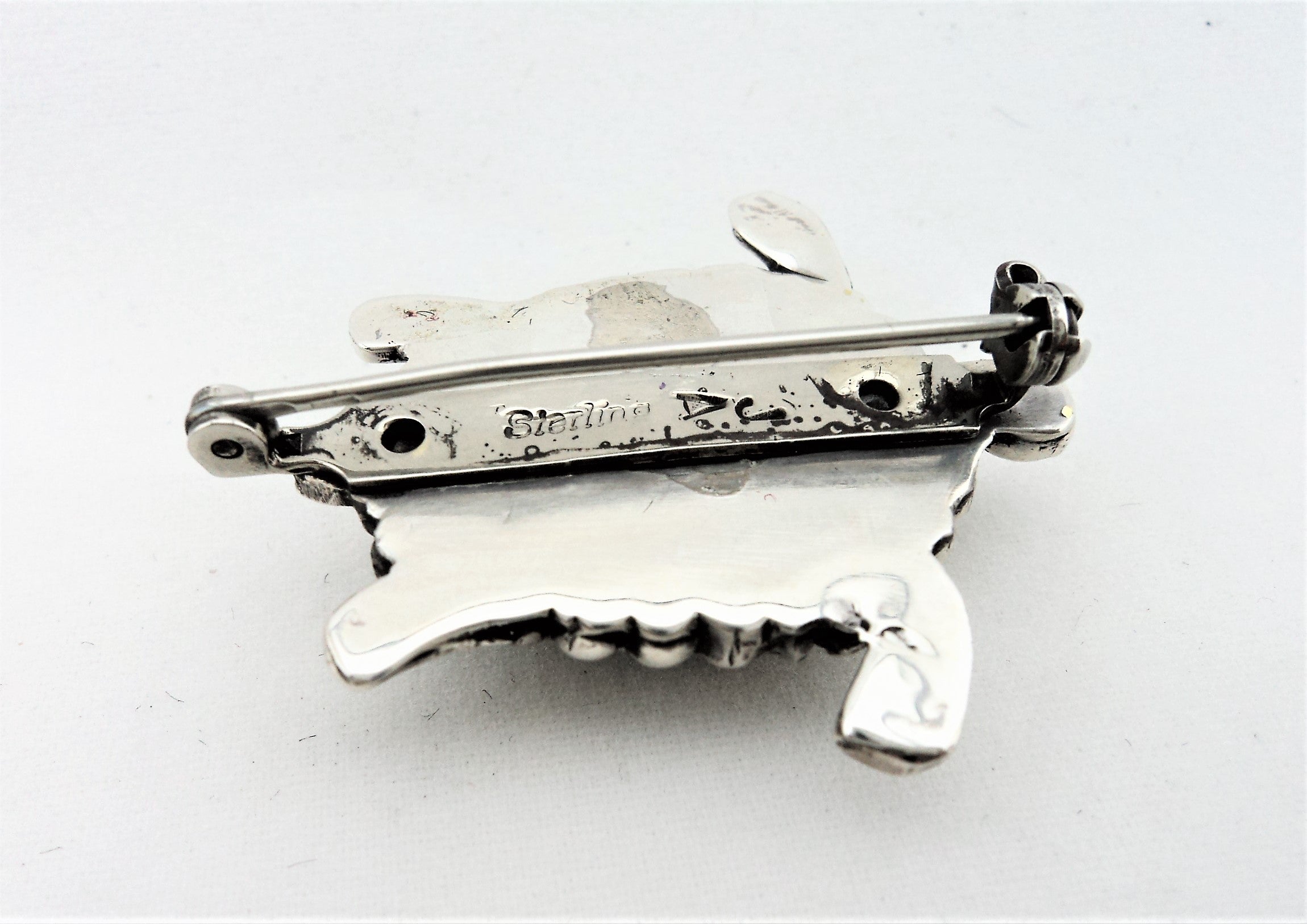 Santo Domingo Sterling Silver and Unakite Turtle Pin by John Aguilar