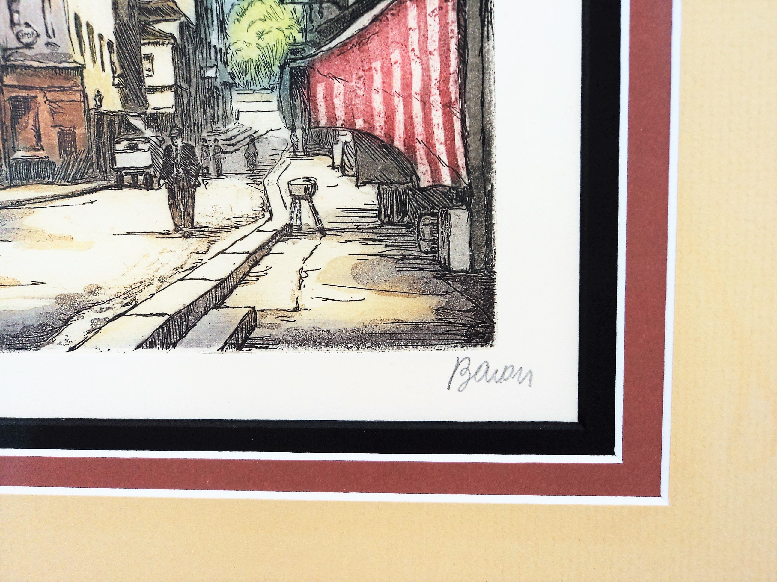 Marcel Julien Baron Colored Etching
