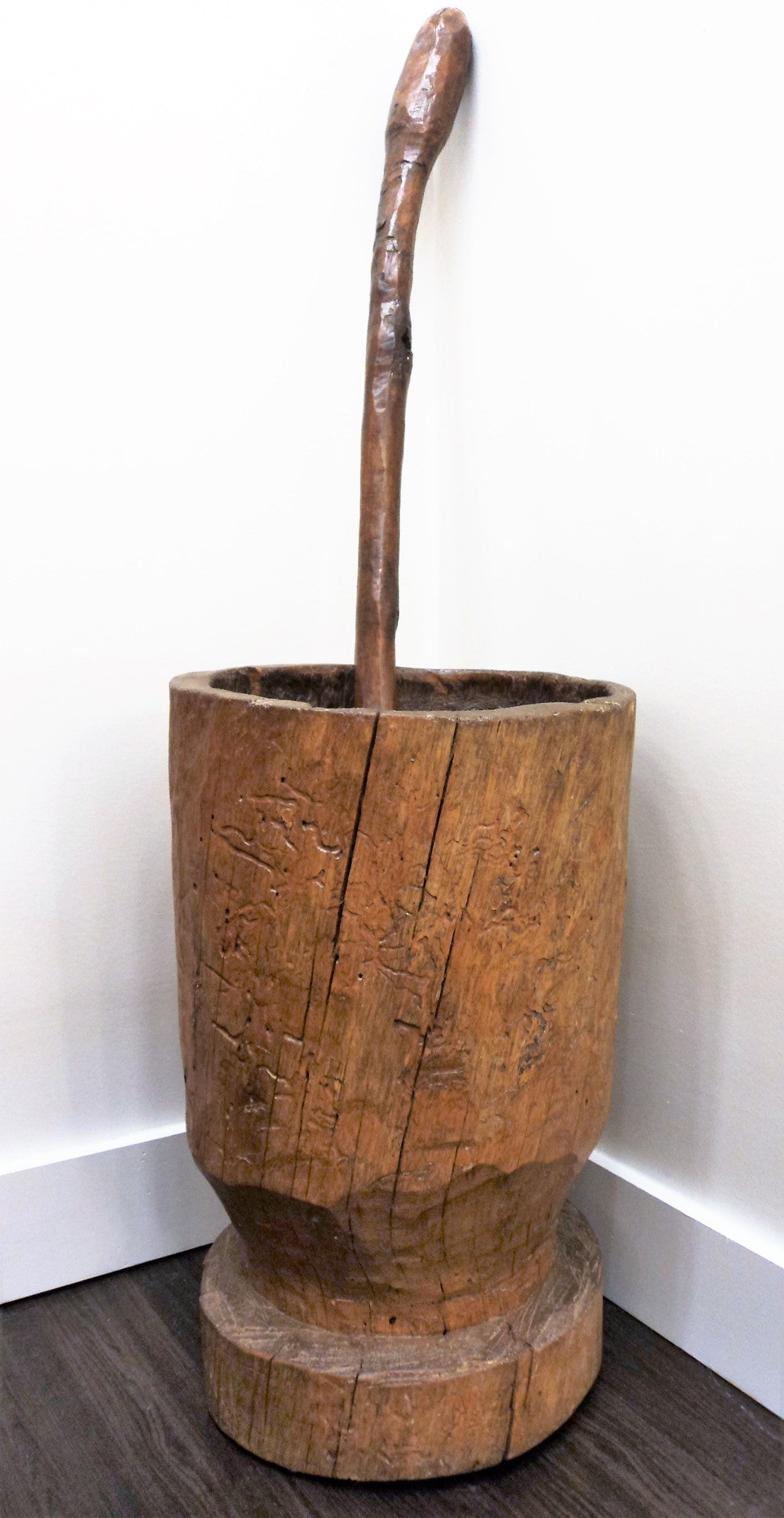 Antique Wooden Mortar and Pestle