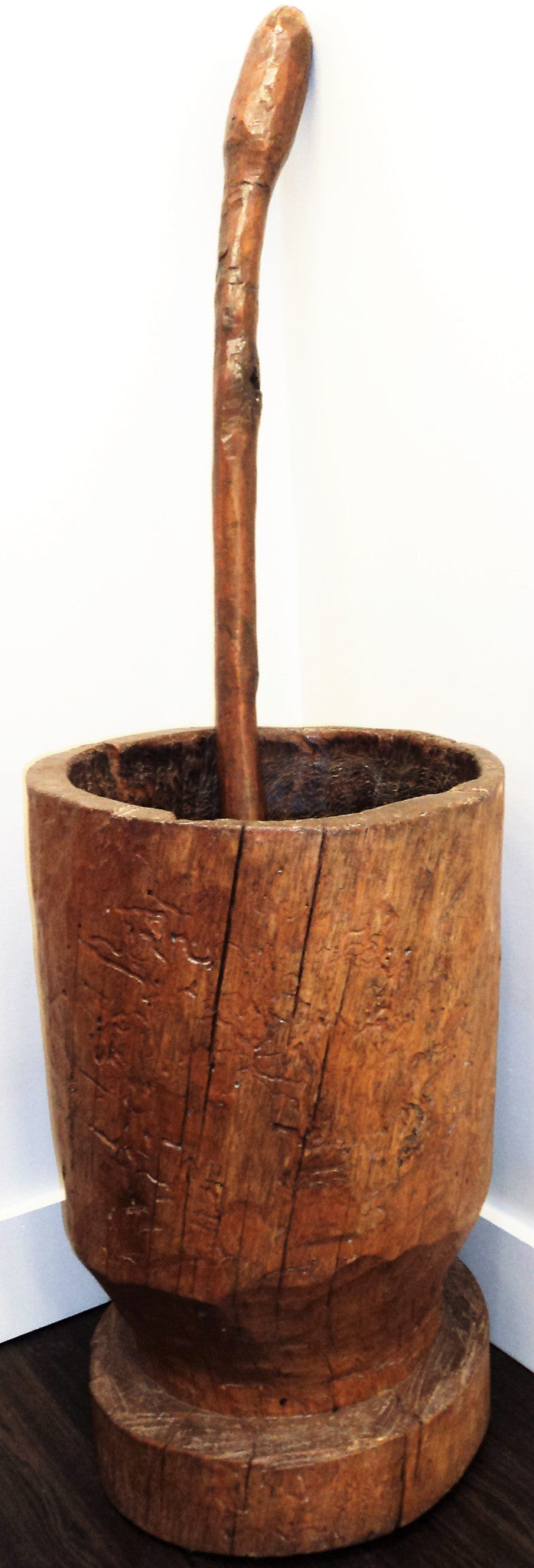 Antique Wooden Mortar and Pestle