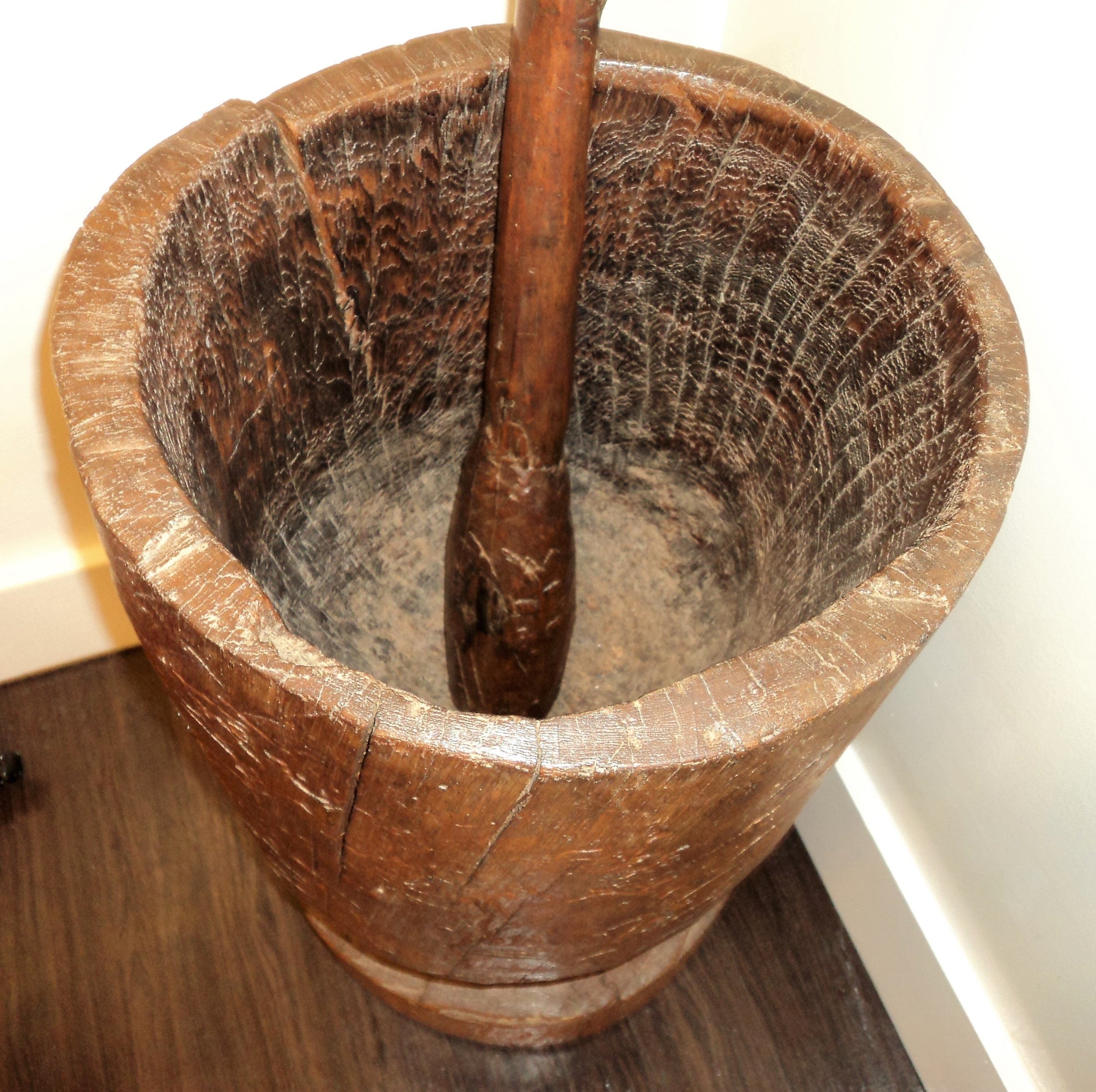 Antique Wooden Mortar and Pestle