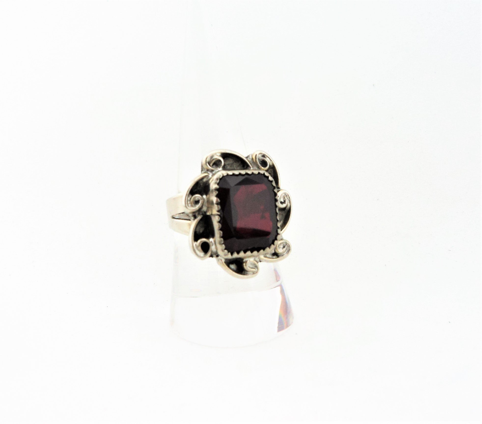 Vintage Silver and Ruby Ring