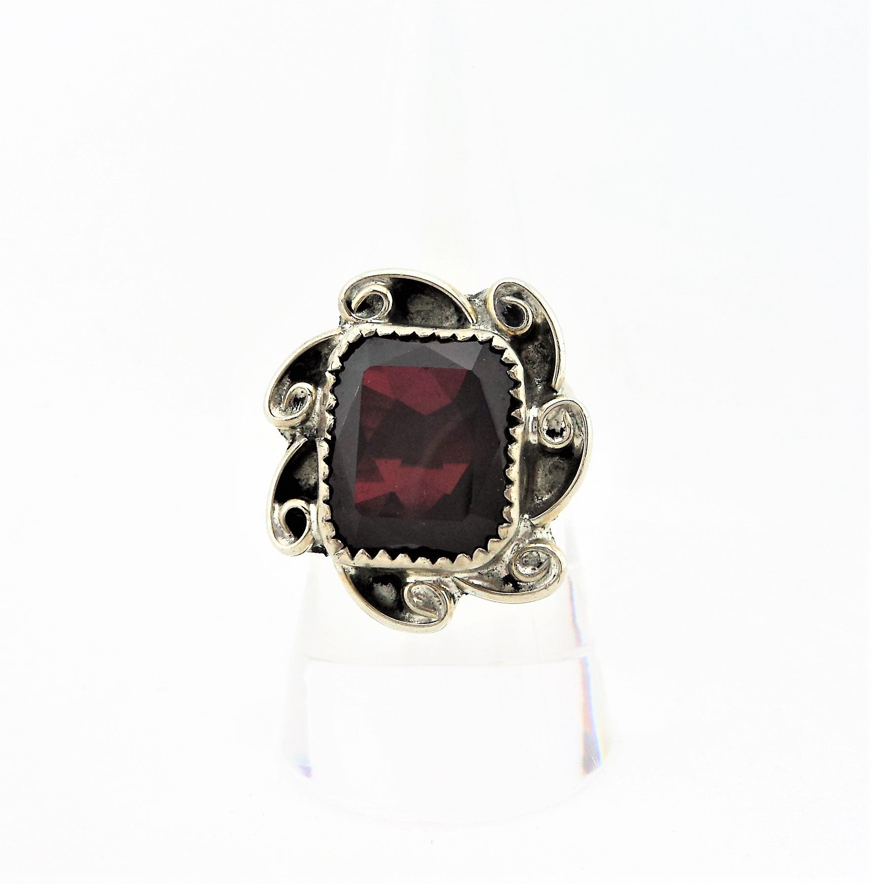 Vintage Silver and Ruby Ring